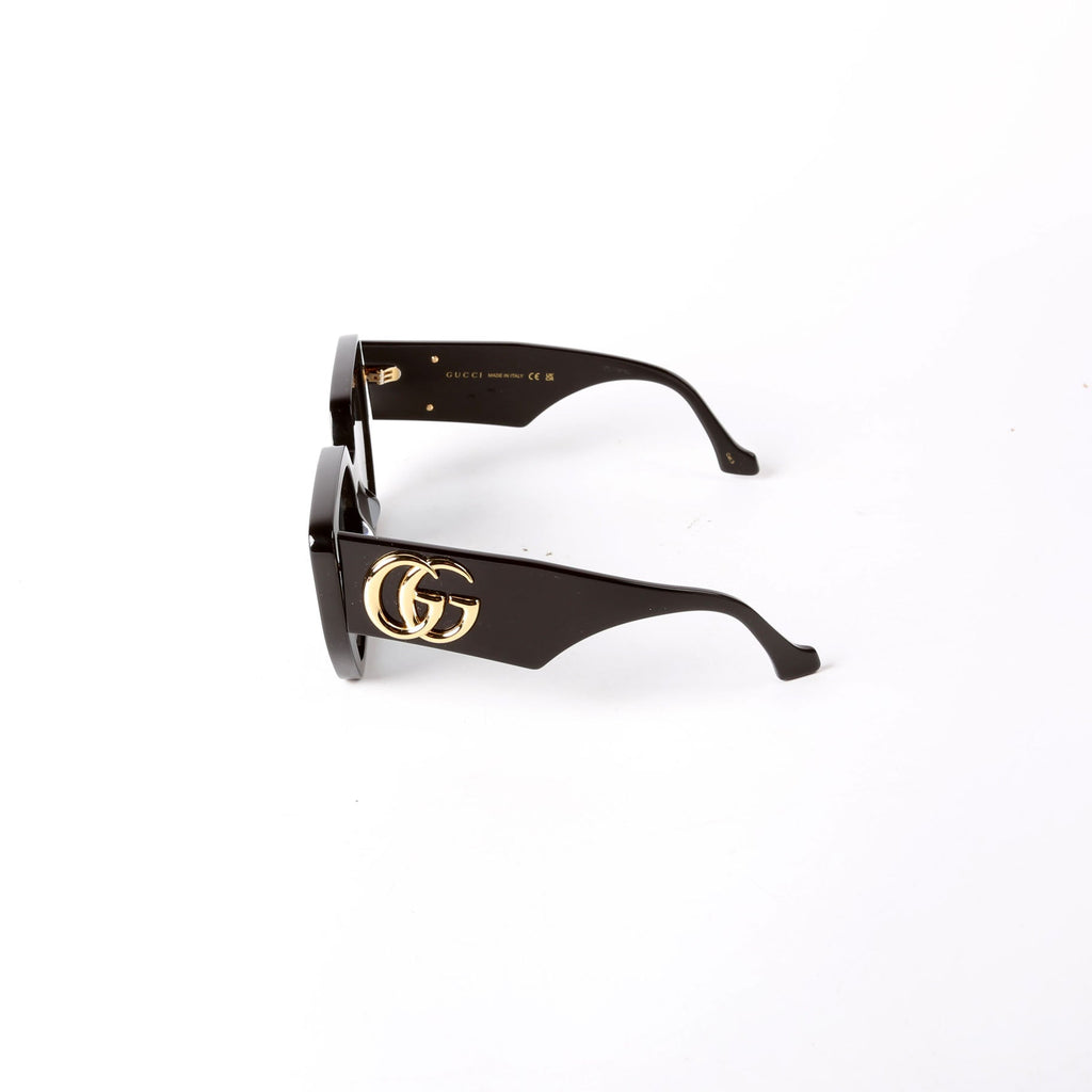 GG0956S Double G Oversized Rectangle Sunglasses Black