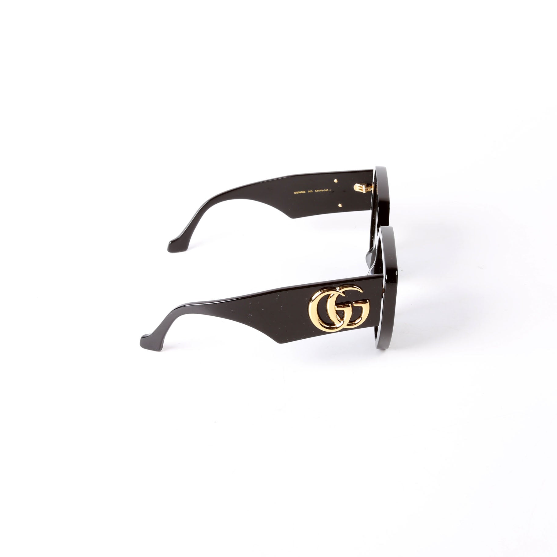 GG0956S Double G Oversized Rectangle Sunglasses Black