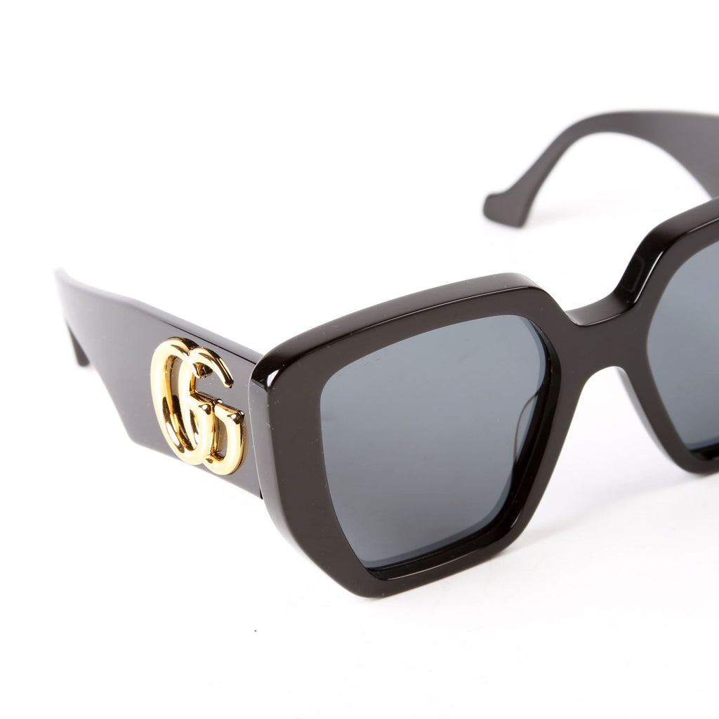 GG0956S Double G Oversized Rectangle Sunglasses Black