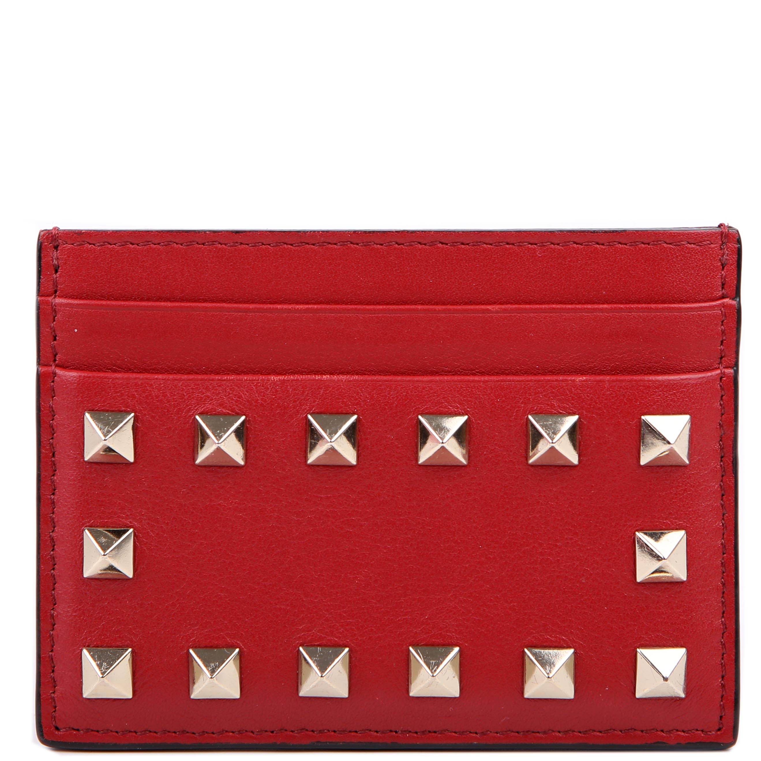 Rockstud Card Holder Red
