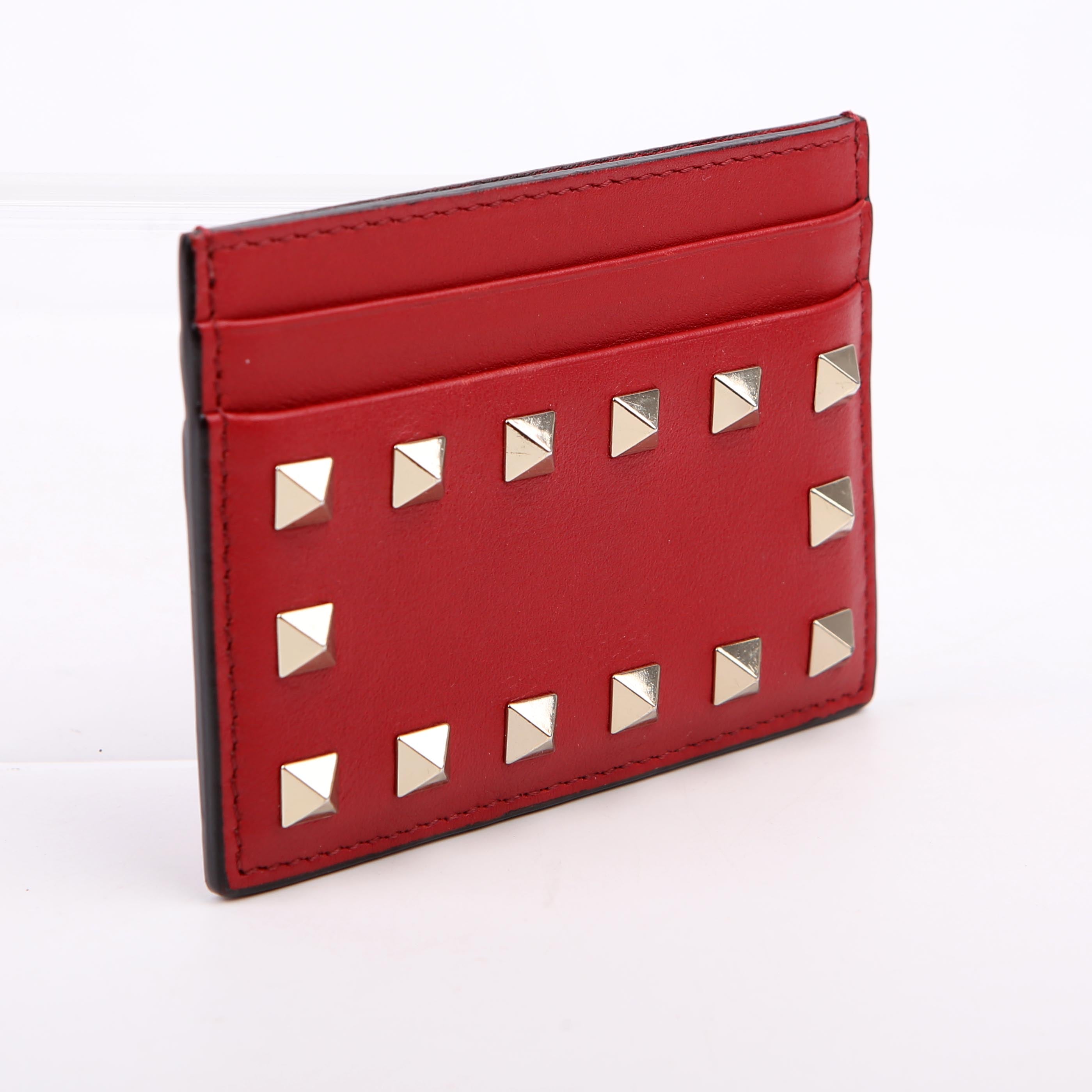 Rockstud Card Holder Red