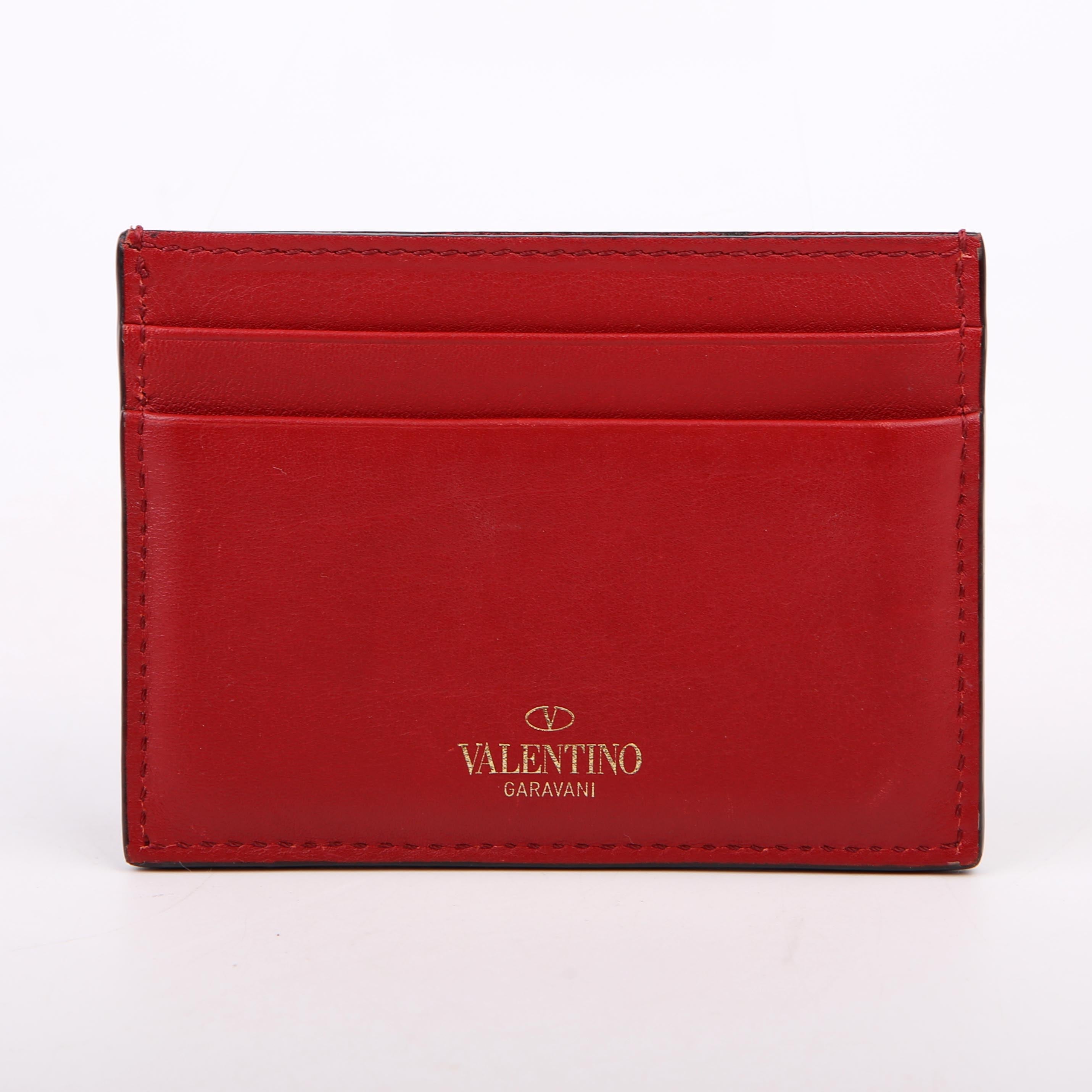 Rockstud Card Holder Red
