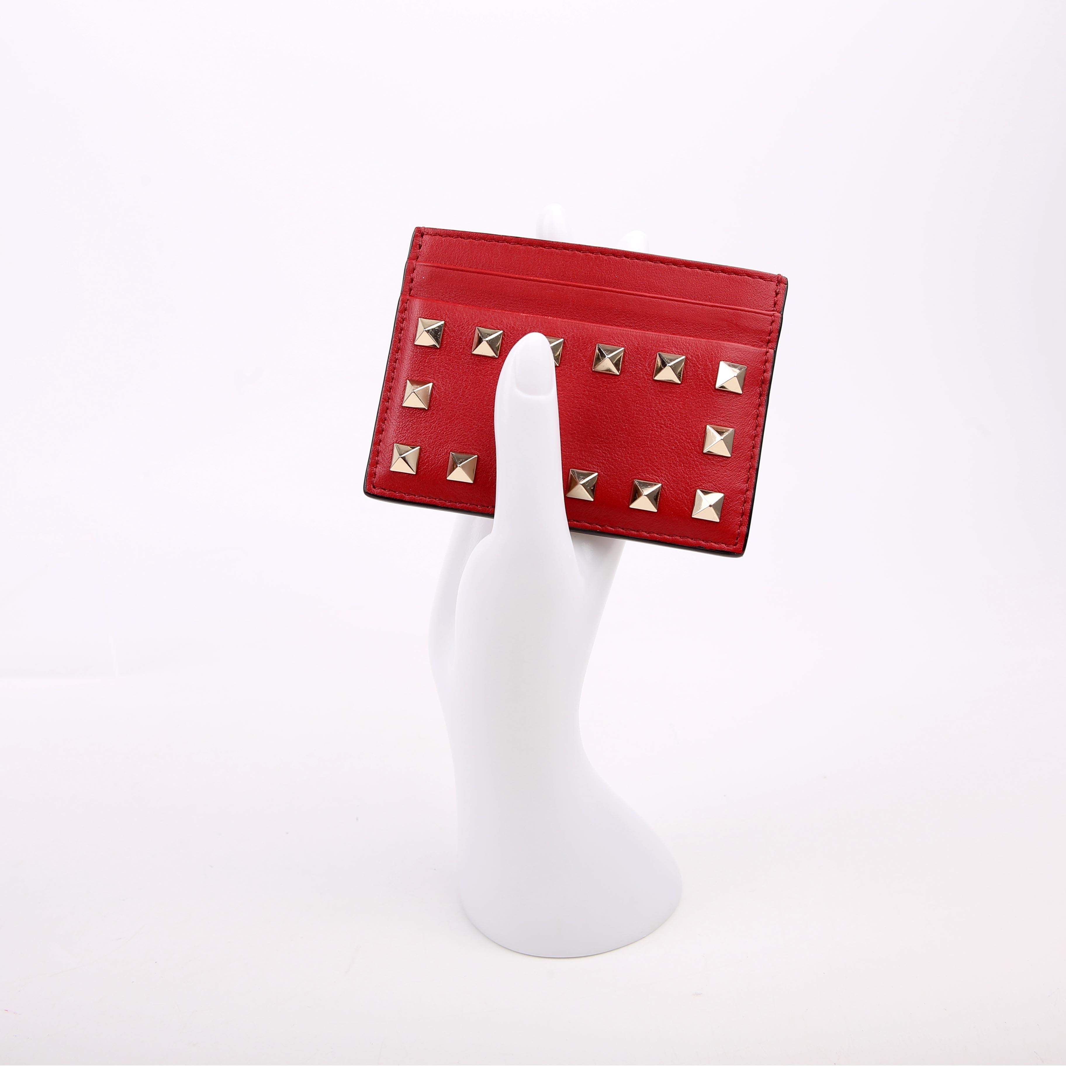 Rockstud Card Holder Red
