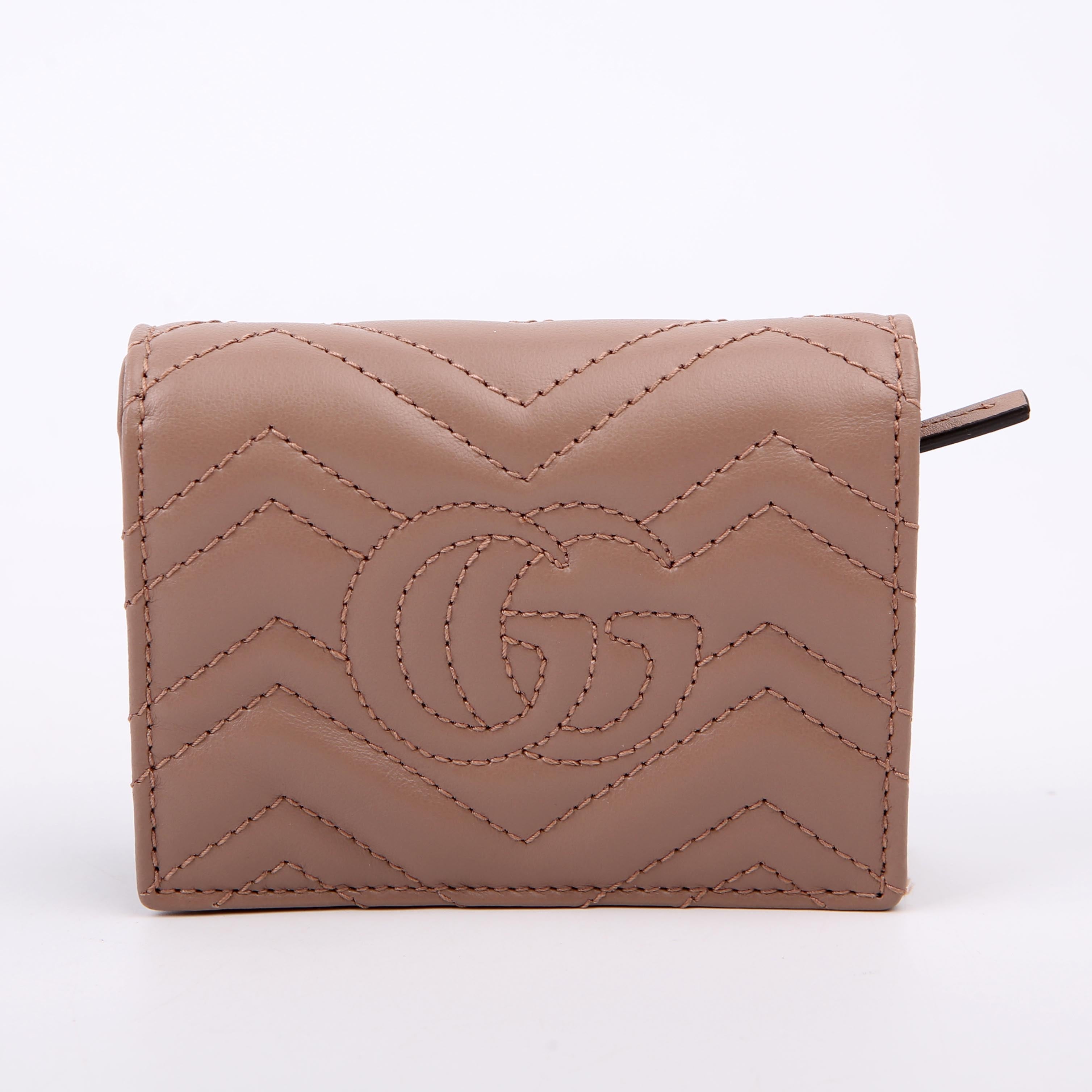 Gucci 466492 GG Marmont Card Case Tan