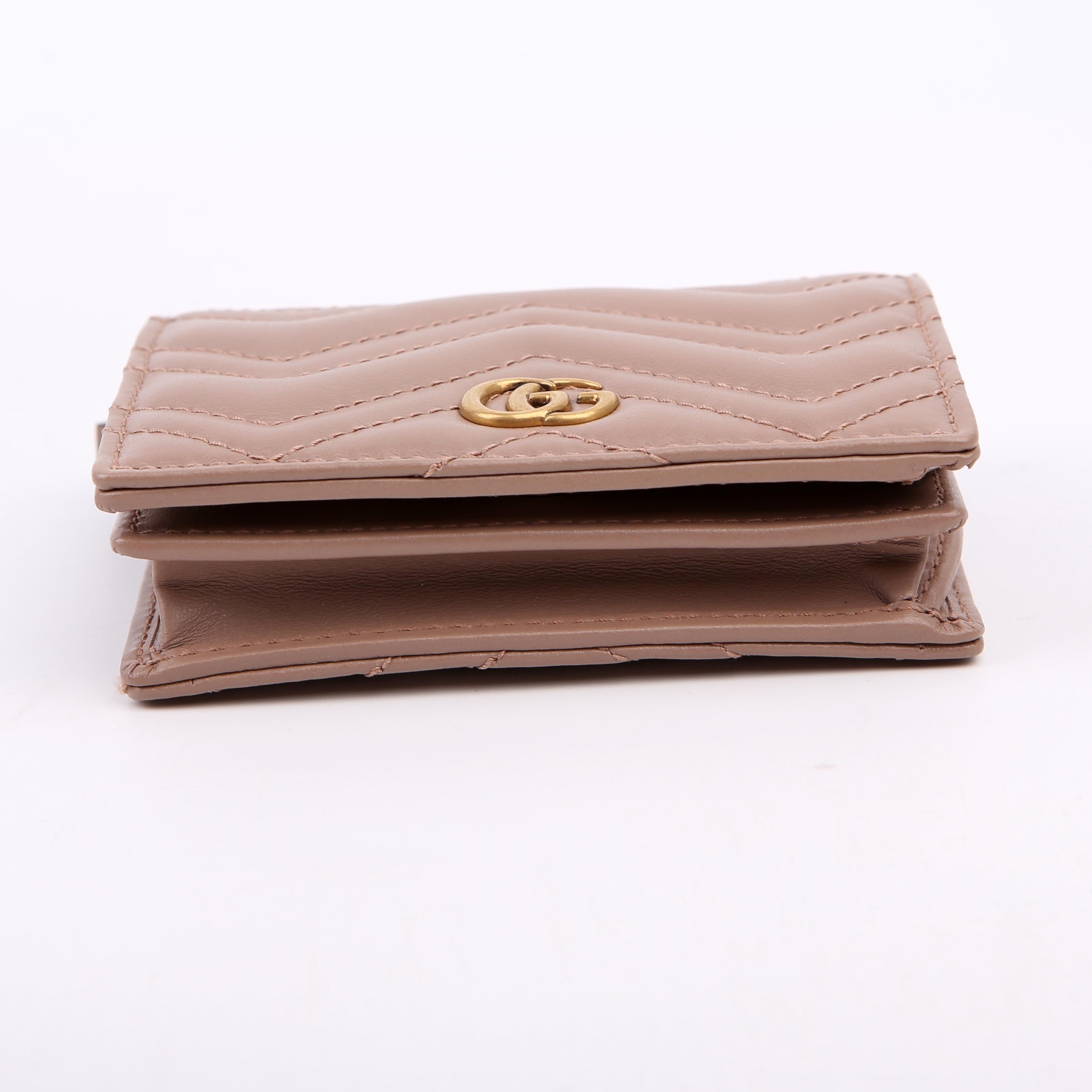 Gucci 466492 GG Marmont Card Case Tan