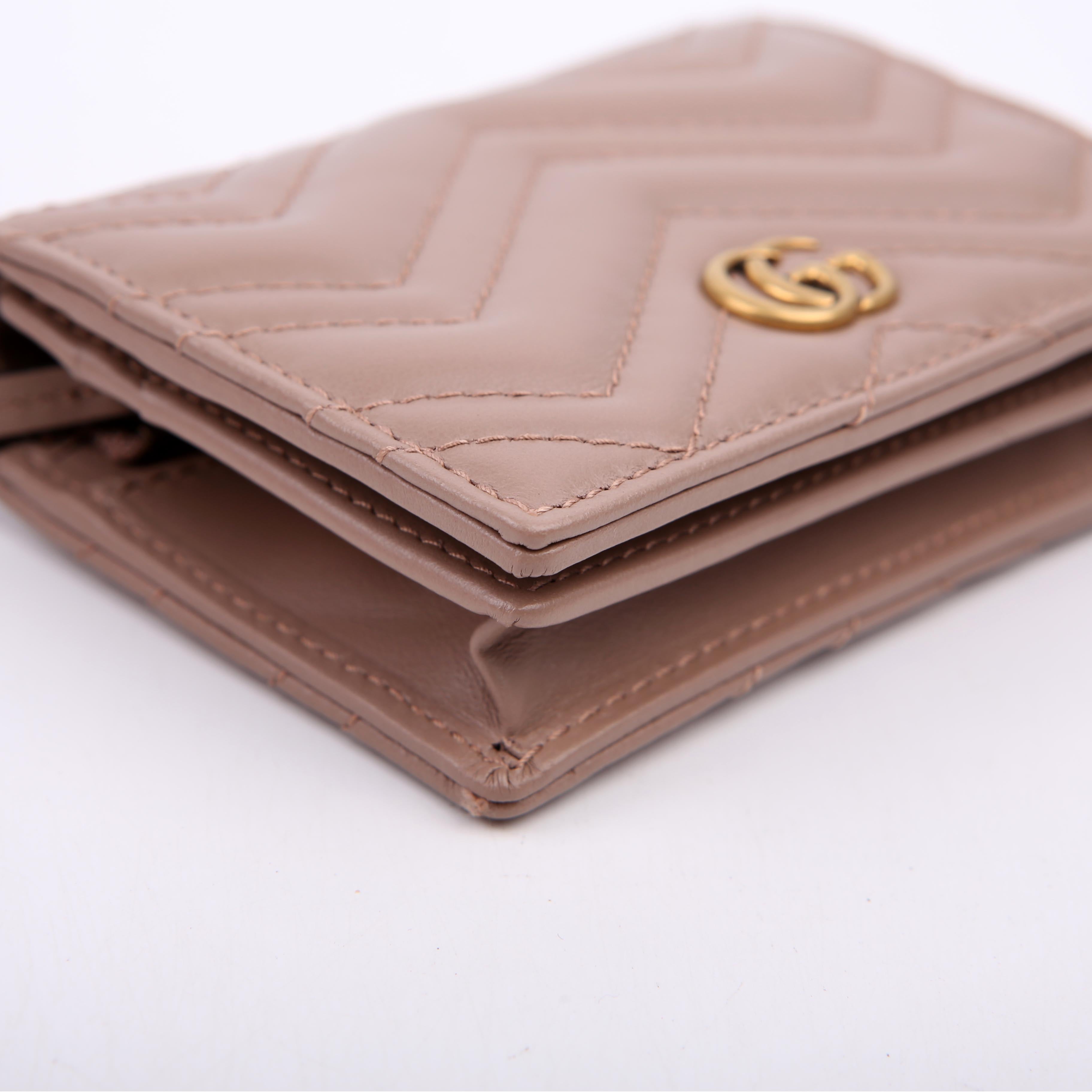 Gucci 466492 GG Marmont Card Case Tan