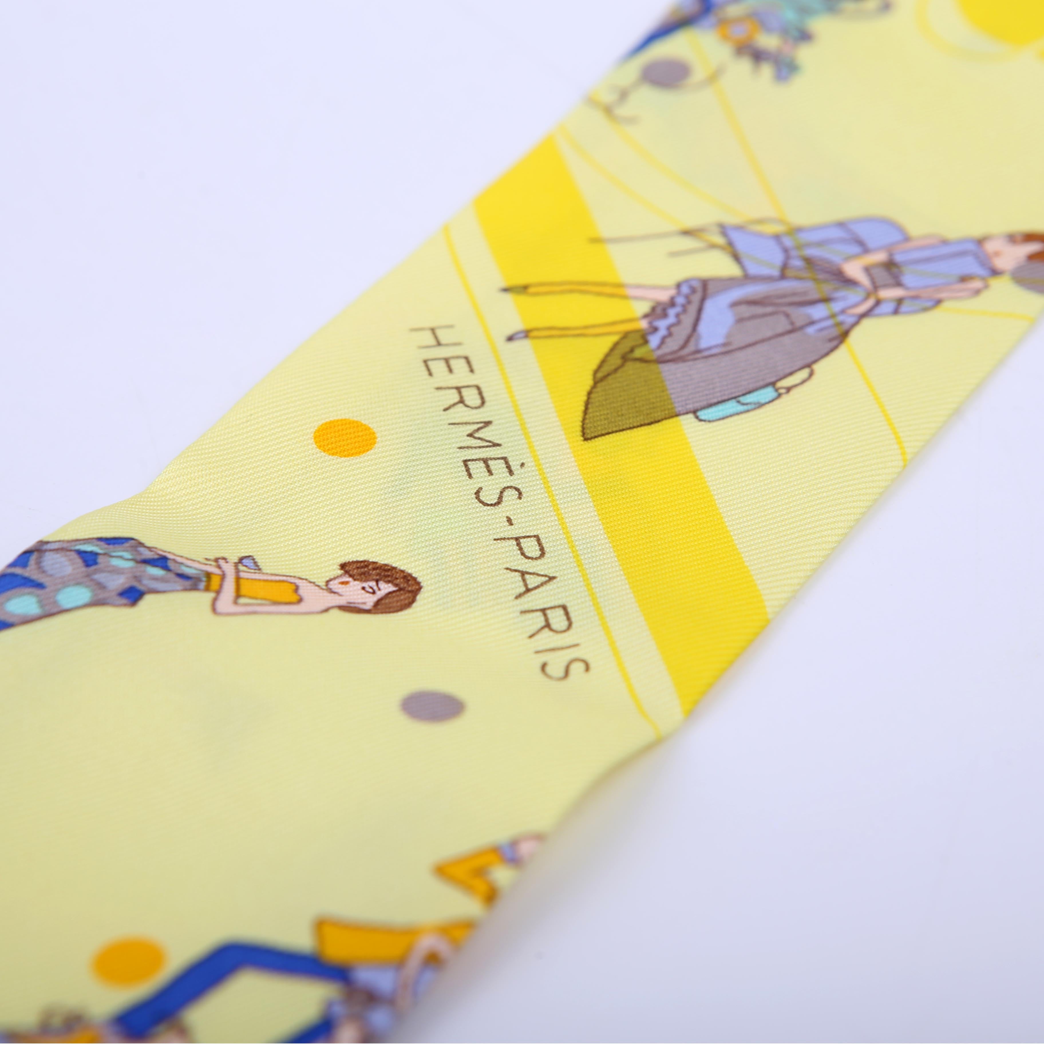 Ex Libris Les Parisiennes Twilly Silk Scarf Yellow