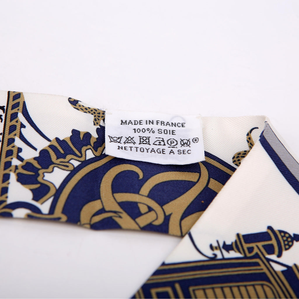 Hermes Ex Libris Twilly Silk Scarf