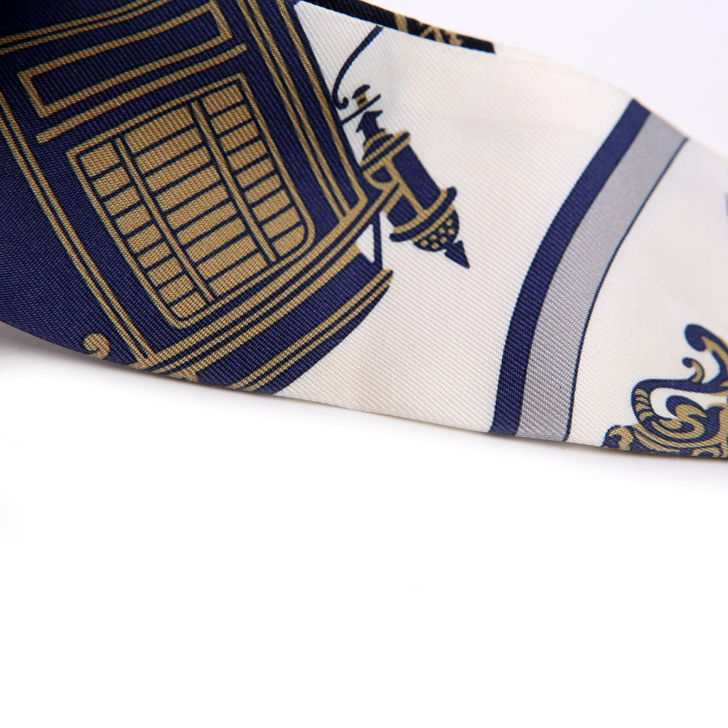 Hermes Ex Libris Twilly Silk Scarf