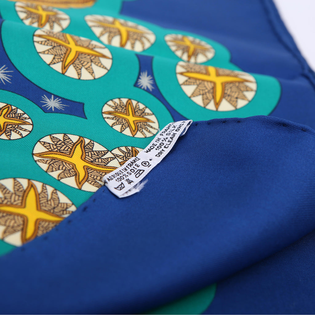 Le Roy Soleil 90CM Silk Scarf Blue