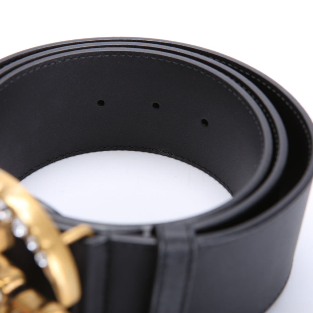 550110 Pearly GG Marmont Extra Wide Leather Belt Size 100/40 Black