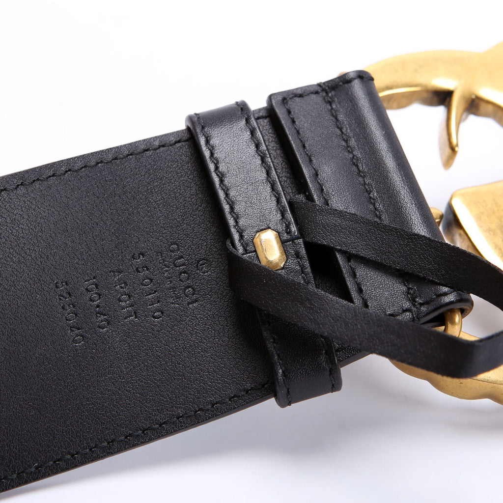 550110 Pearly GG Marmont Extra Wide Leather Belt Size 100/40 Black