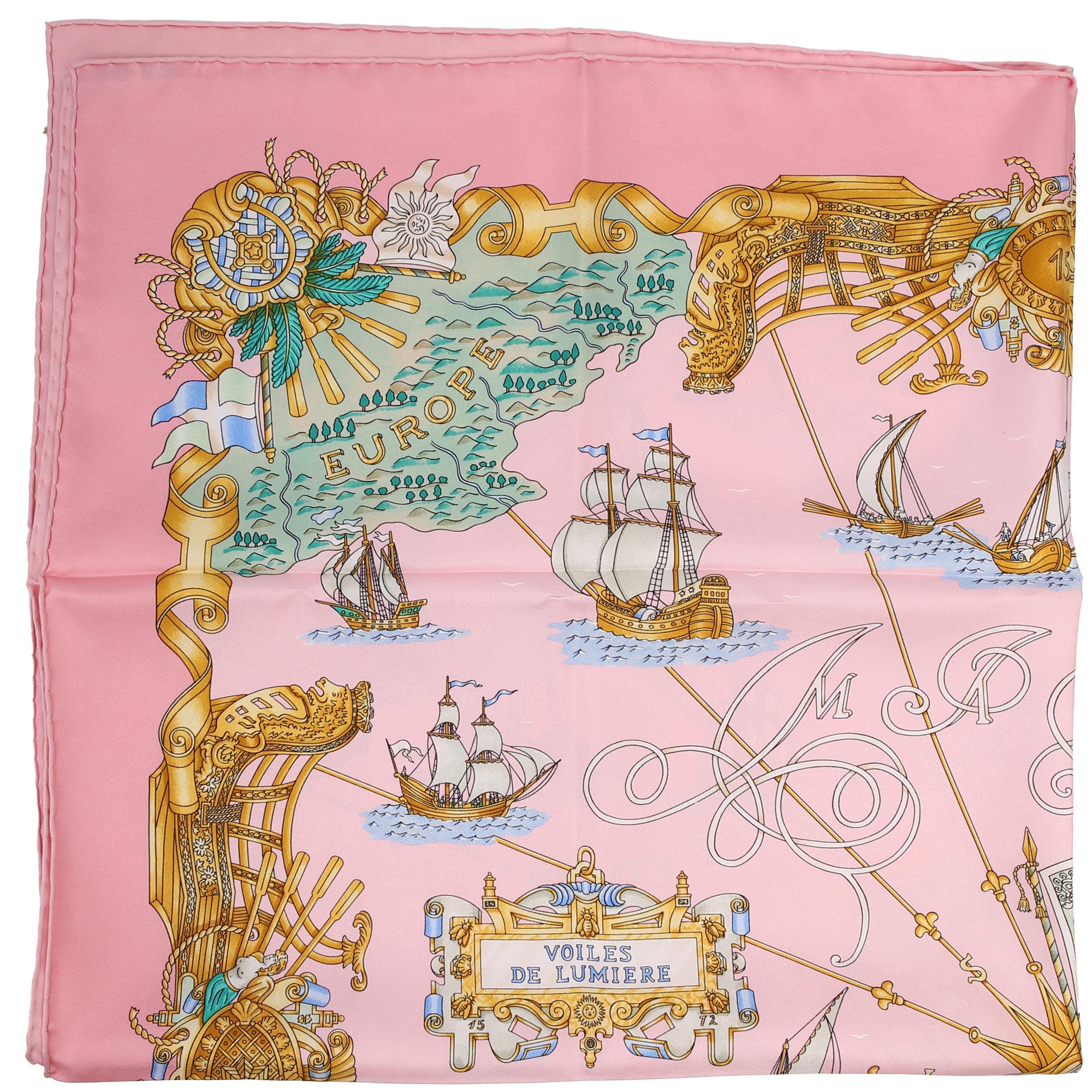 Hermes Voiles De Lumiere Silk Scarf 90CM Pink