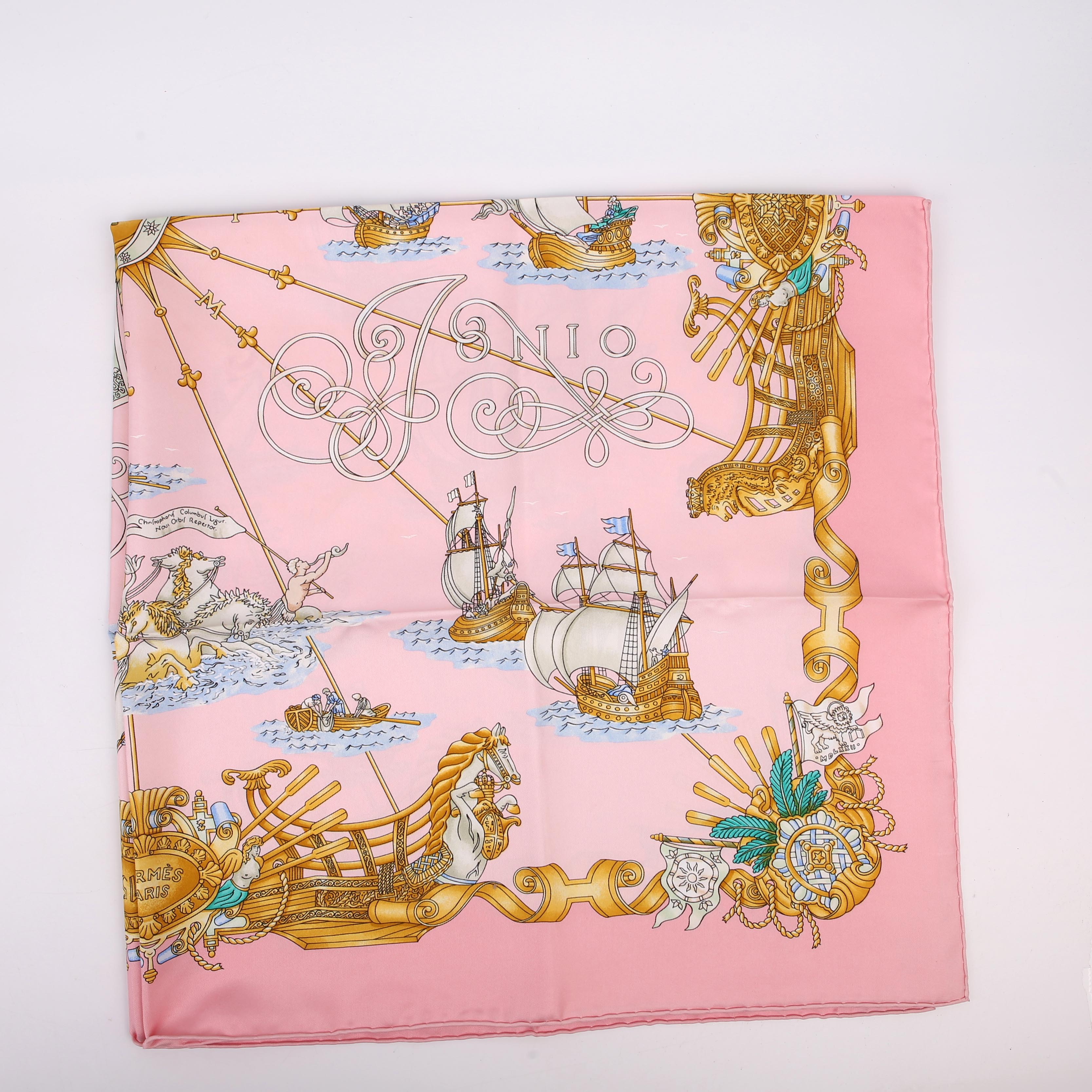 Hermes Voiles De Lumiere Silk Scarf 90CM Pink