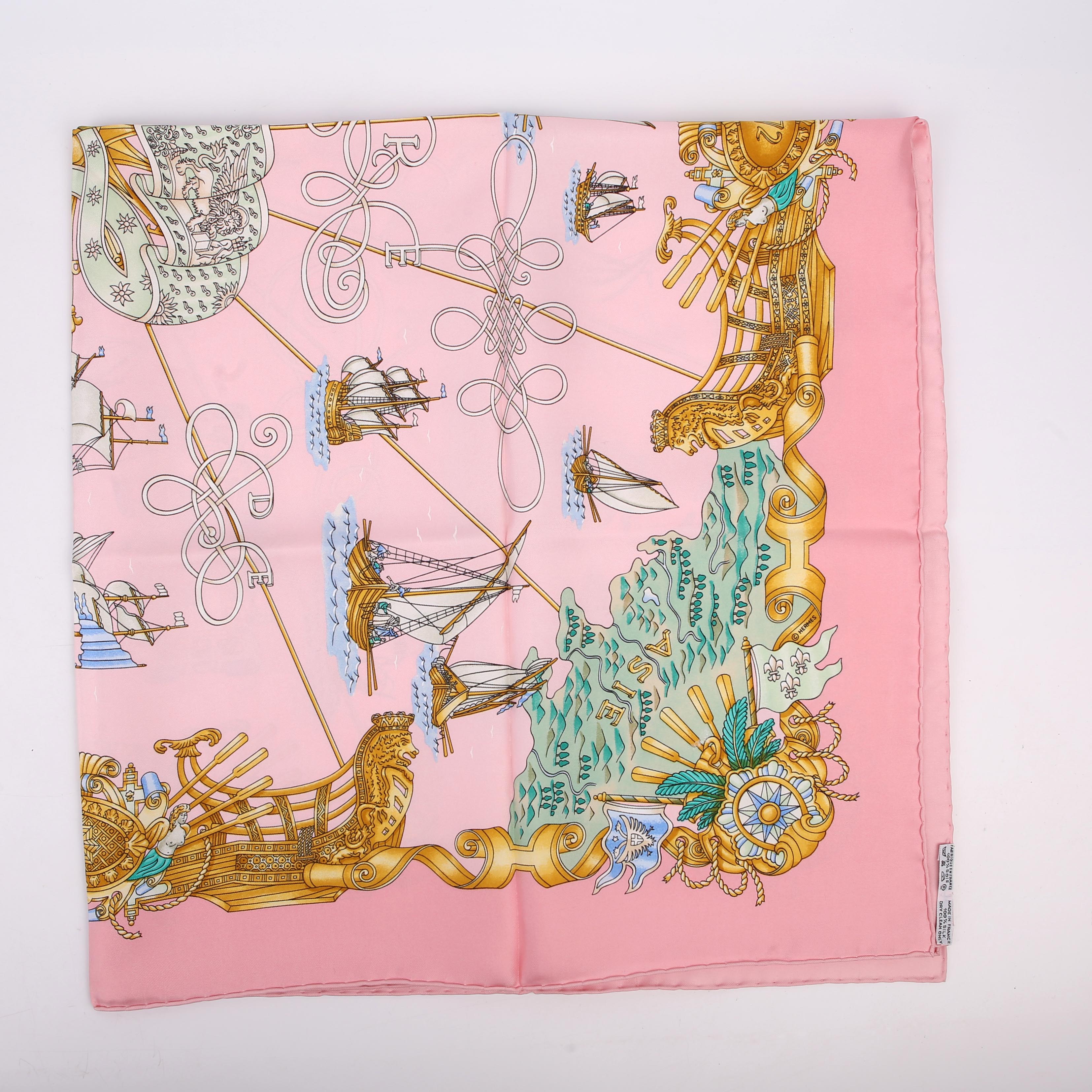 Hermes Voiles De Lumiere Silk Scarf 90CM Pink