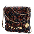 Chanel 22 Mini Macrame Calfskin (FRID) Black/Brown/Burgundy