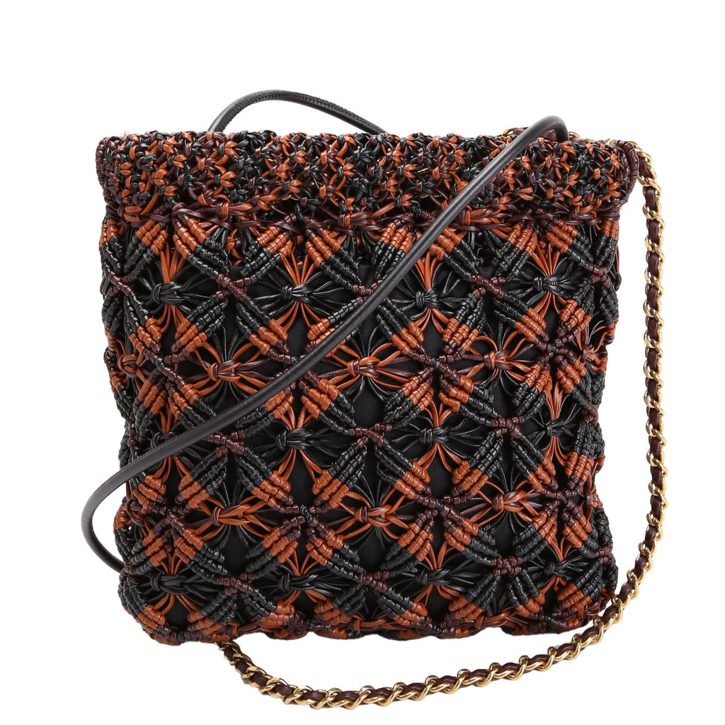 Chanel 22 Mini Macrame Calfskin (FRID) Black/Brown/Burgundy