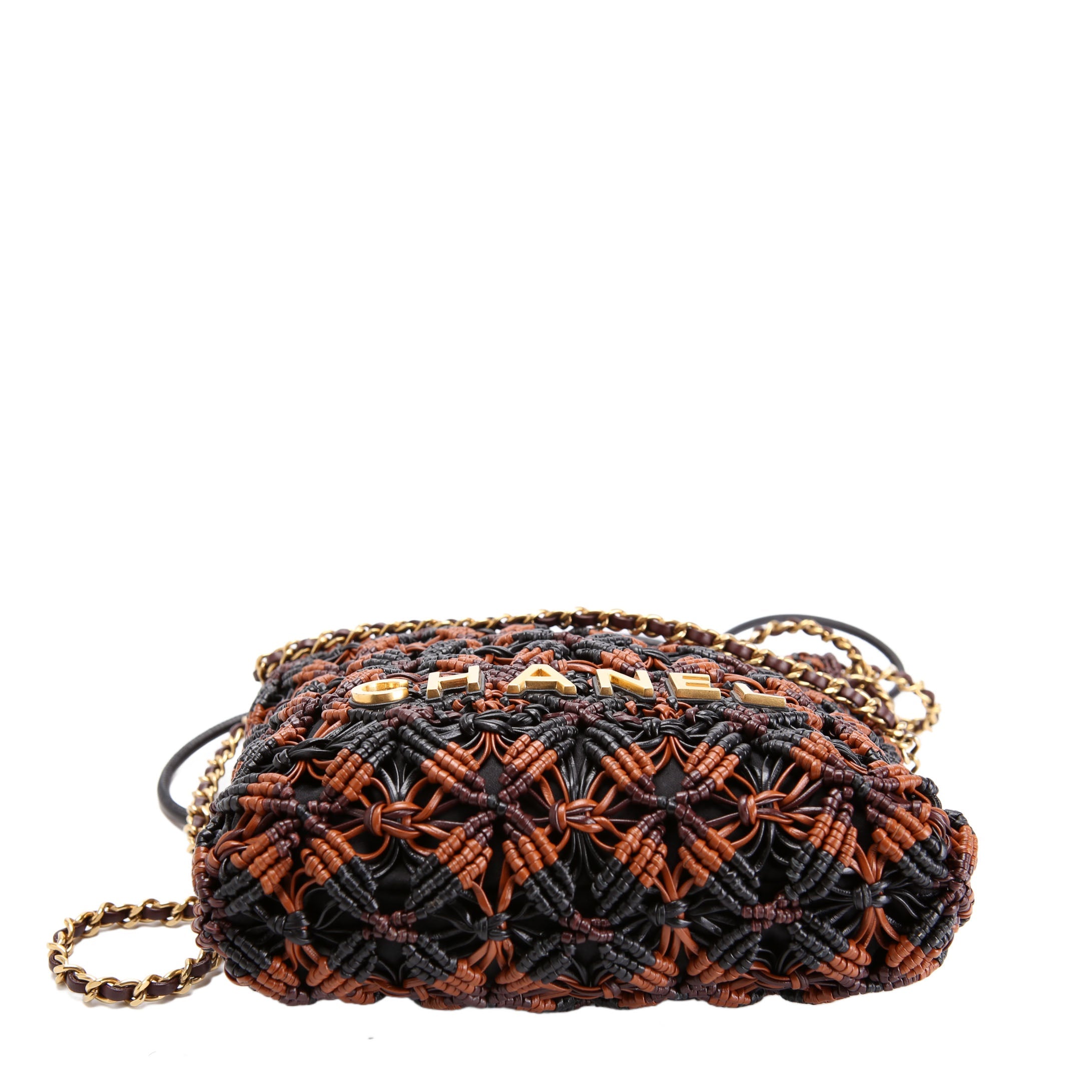 Chanel 22 Mini Macrame Calfskin (FRID) Black/Brown/Burgundy