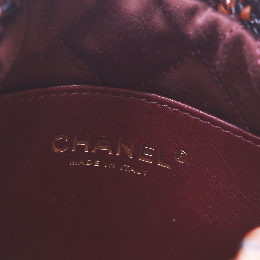 Chanel 22 Mini Macrame Calfskin (FRID) Black/Brown/Burgundy