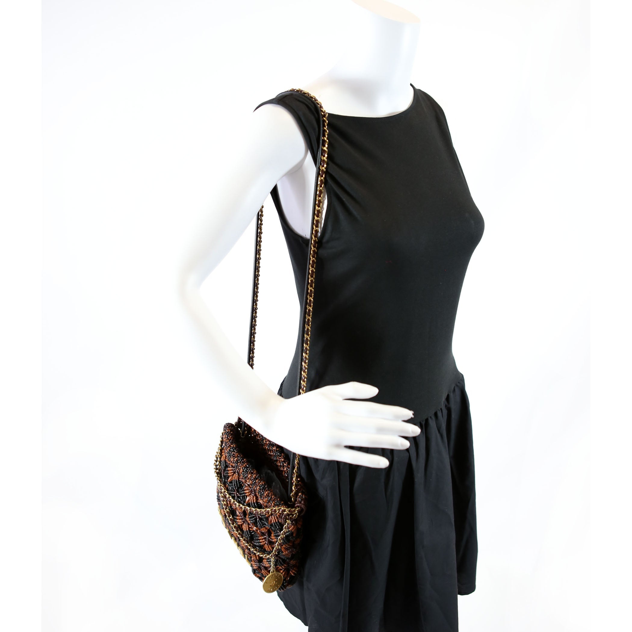 Chanel 22 Mini Macrame Calfskin (FRID) Black/Brown/Burgundy