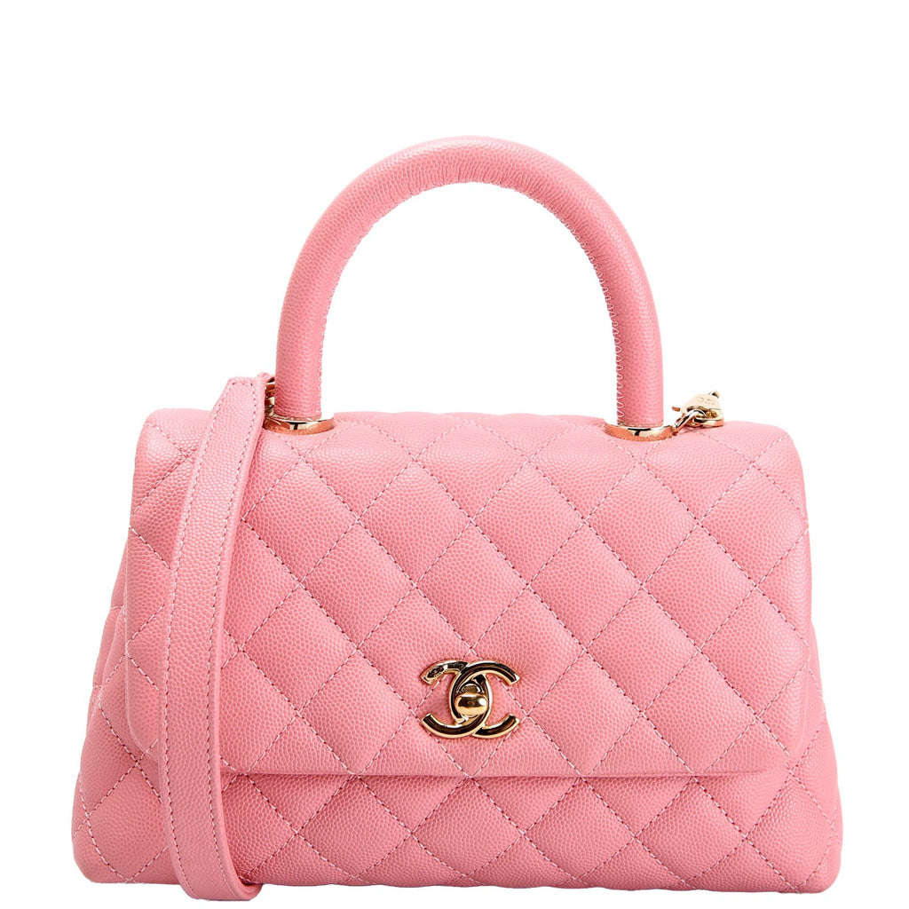 Coco Top Handle Mini Caviar 30M Pink/Gold