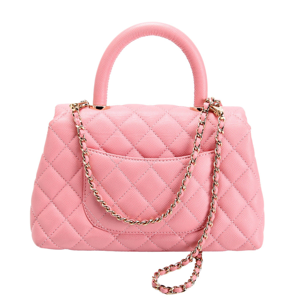 Coco Top Handle Mini Caviar 30M Pink/Gold