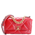 Quilted Goatskin 19 Medium Flap RFID Red