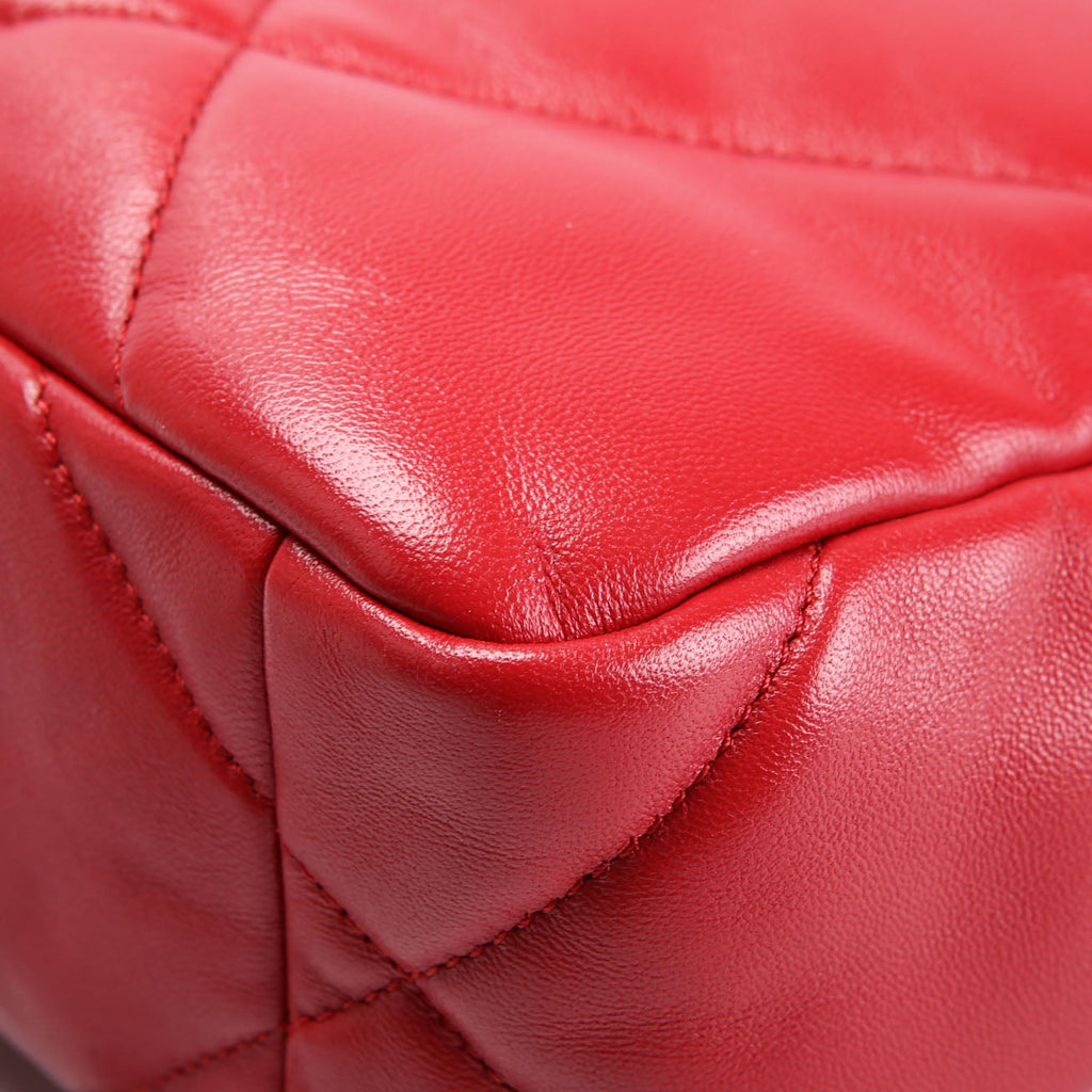 Quilted Goatskin 19 Medium Flap RFID Red