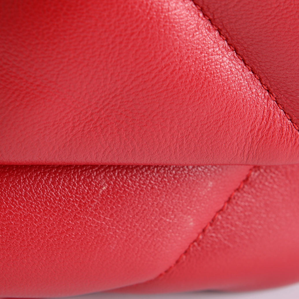 Quilted Goatskin 19 Medium Flap RFID Red