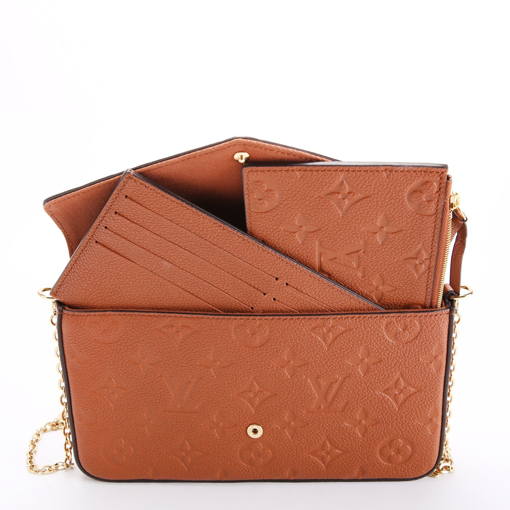 Pochette Felicie Empreinte Brown