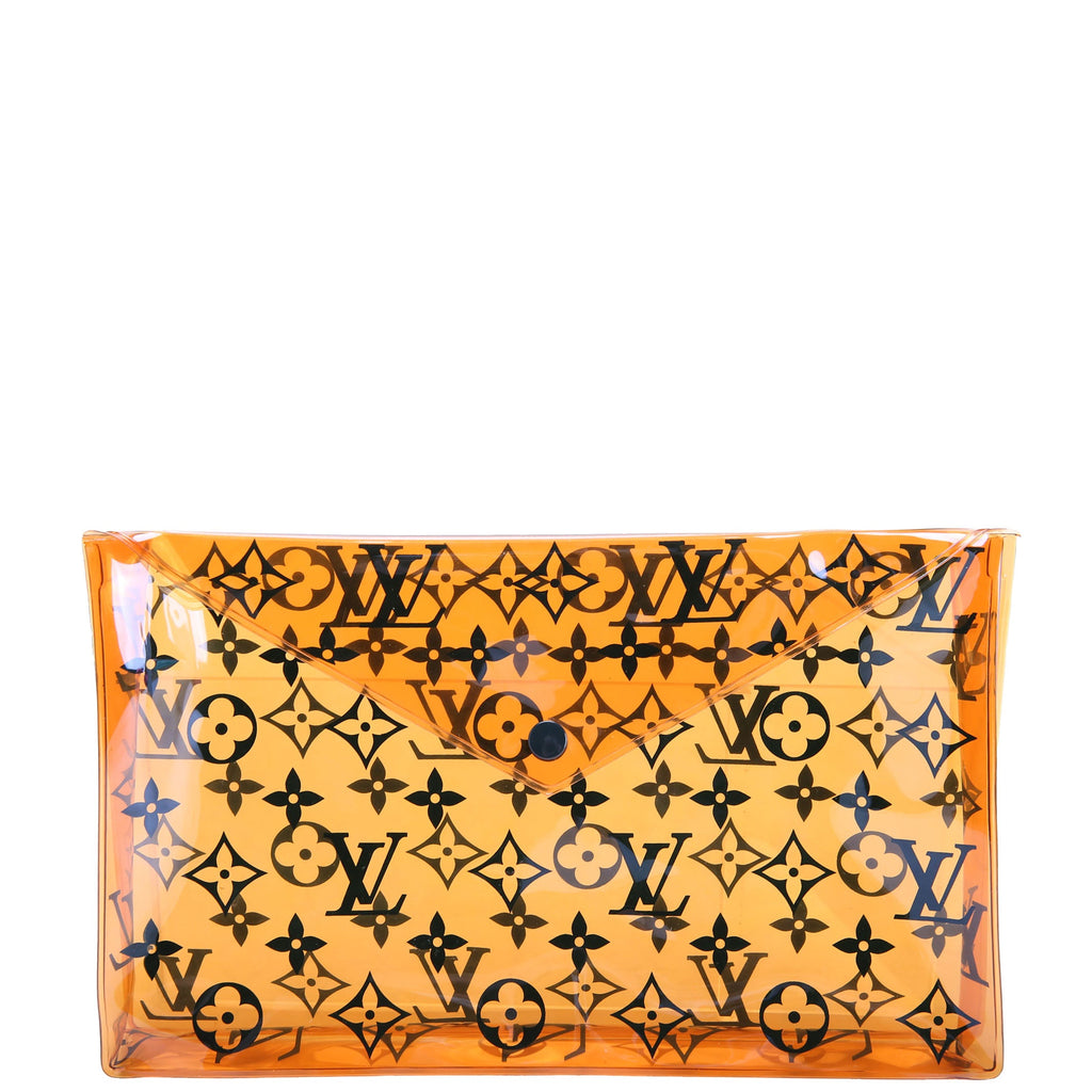 PVC Envelope Pouch Monogram Orange/Black
