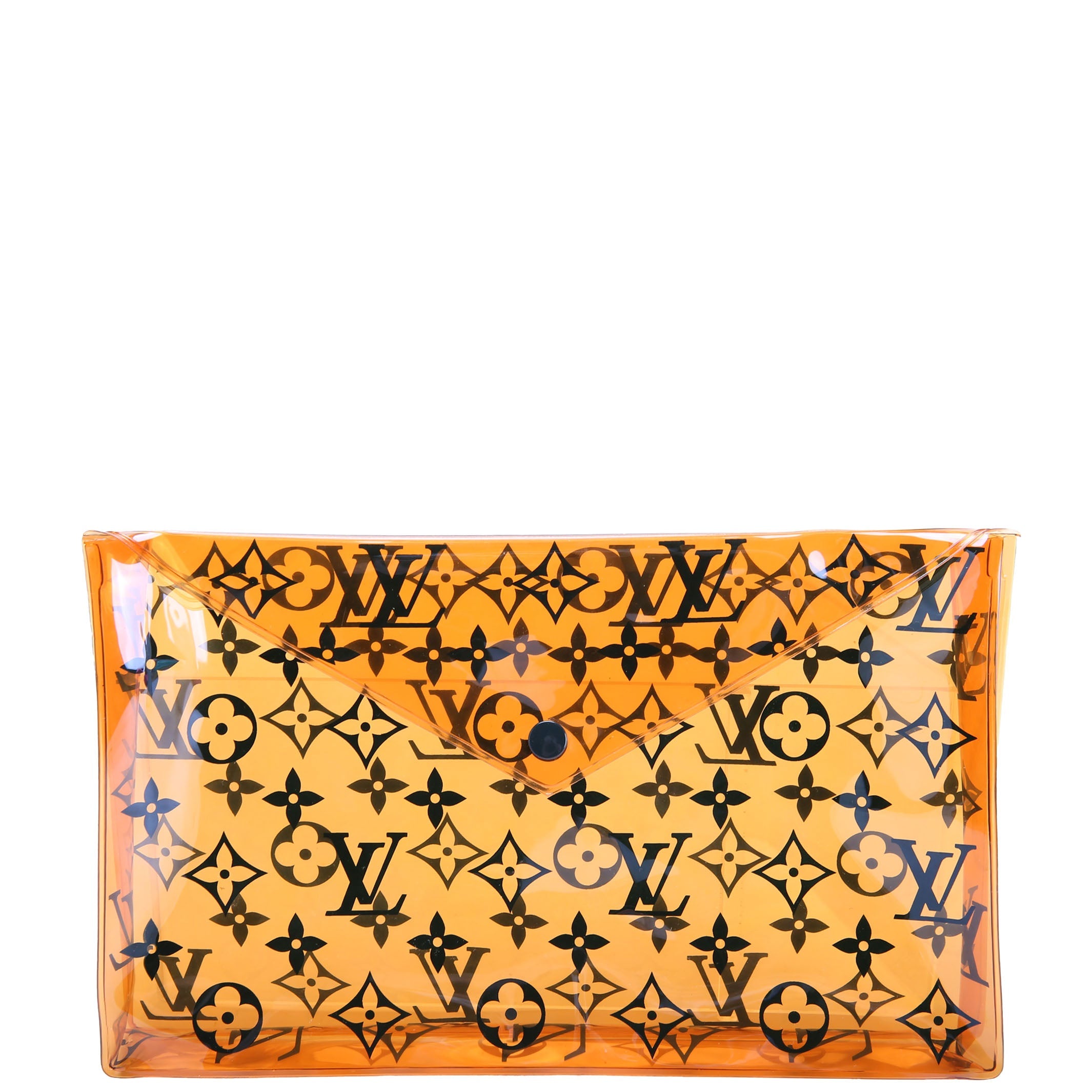 PVC Envelope Pouch Monogram Orange/Black
