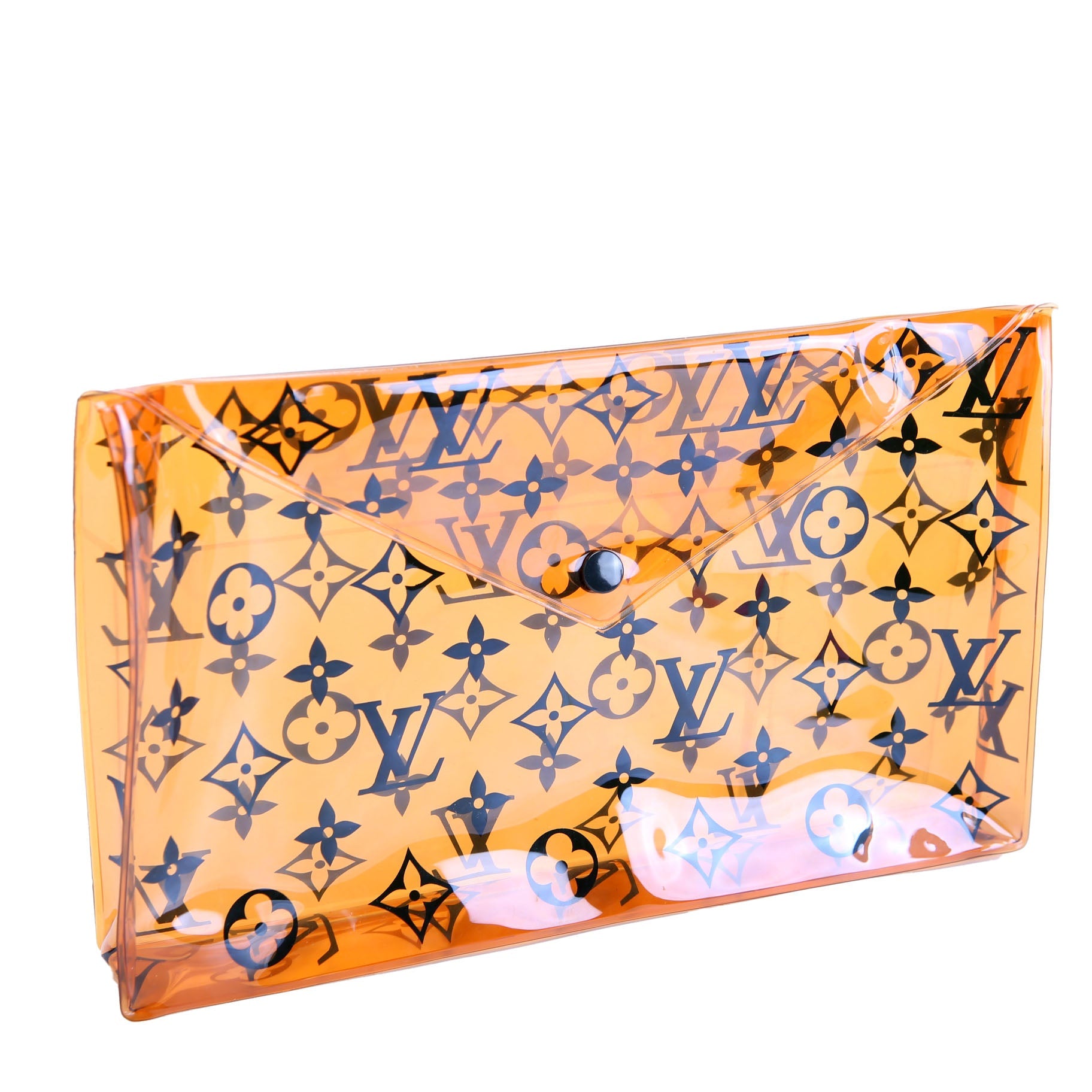 PVC Envelope Pouch Monogram Orange/Black
