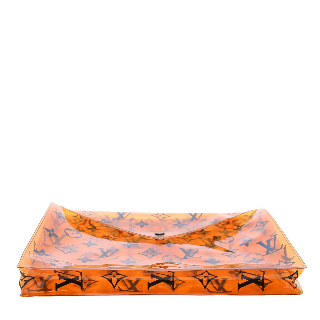 PVC Envelope Pouch Monogram Orange/Black