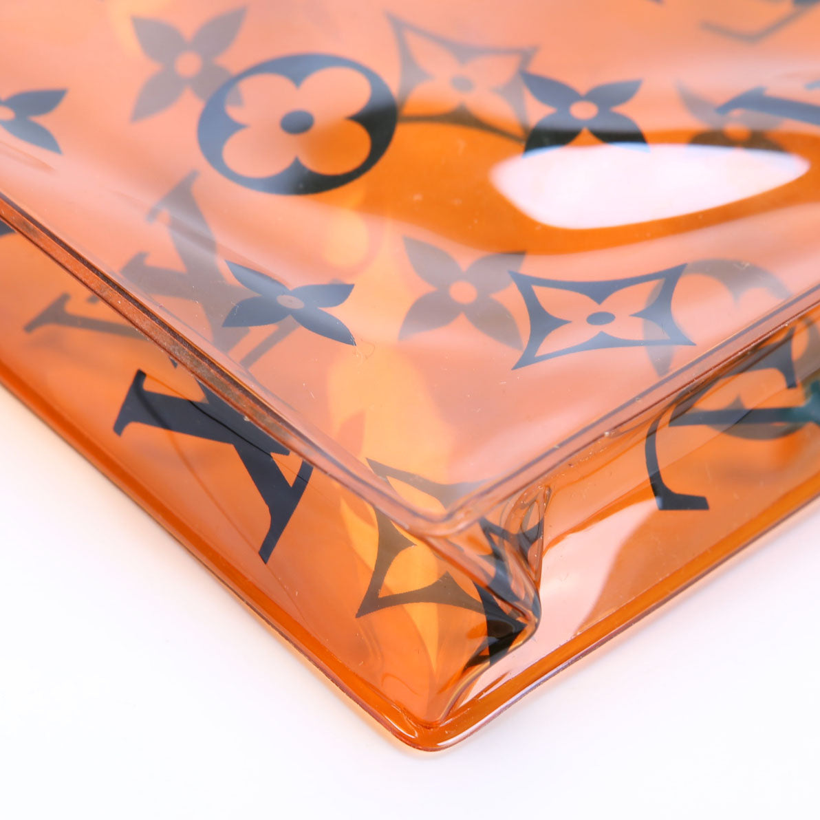 PVC Envelope Pouch Monogram Orange/Black