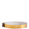 Gucci 253568 Leather Waist Belt Size 42 White/Gold