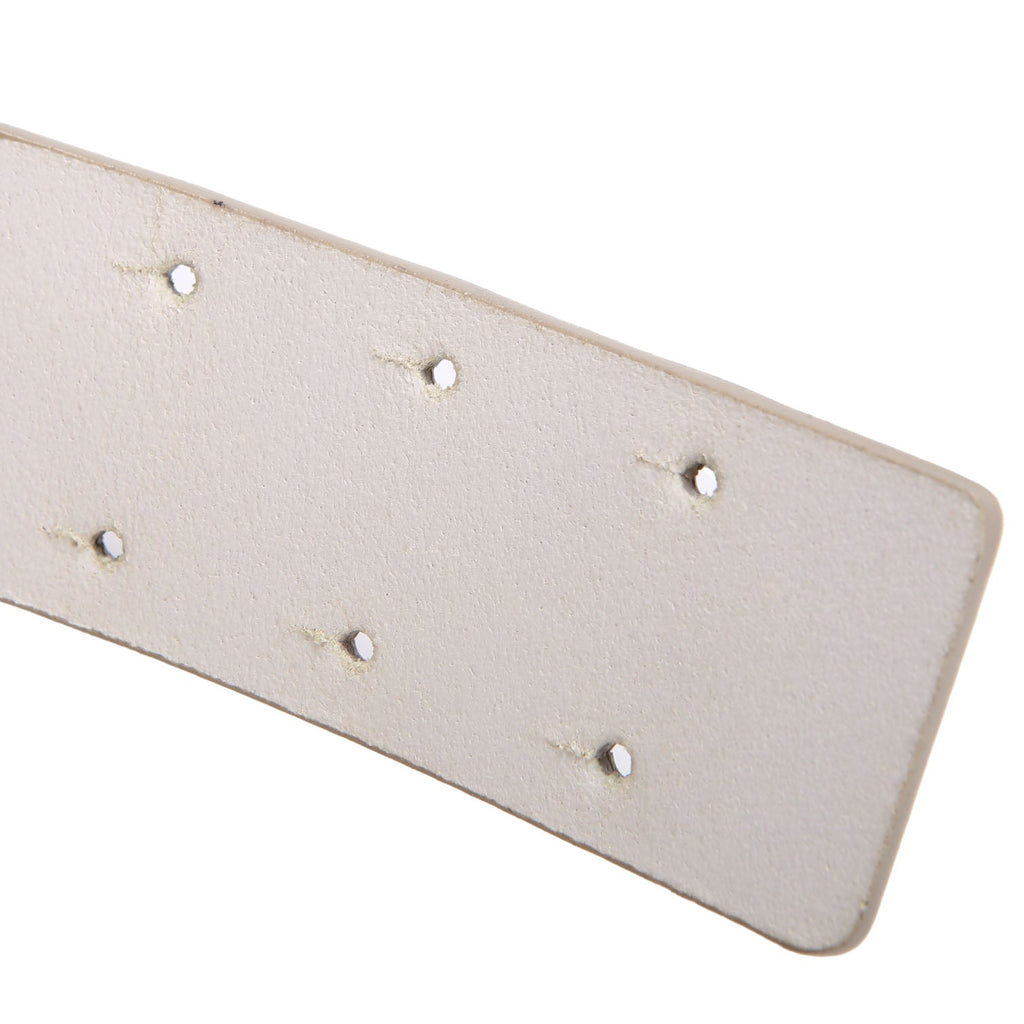 Gucci 253568 Leather Waist Belt Size 42 White/Gold