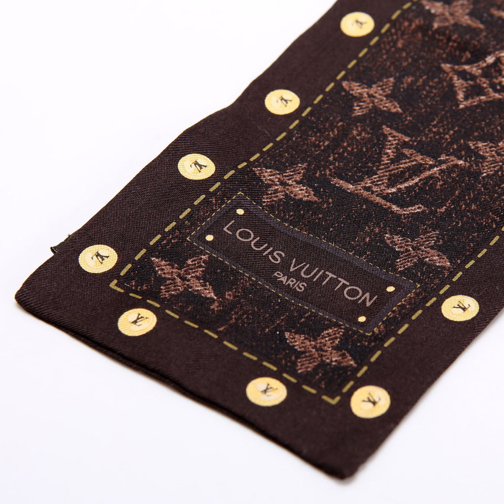 Denimgram Confidential Bandeau Silk Scarf Brown