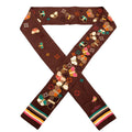 Papillon Butterfly Silk Bandeau Scarf Brown/Multicolor