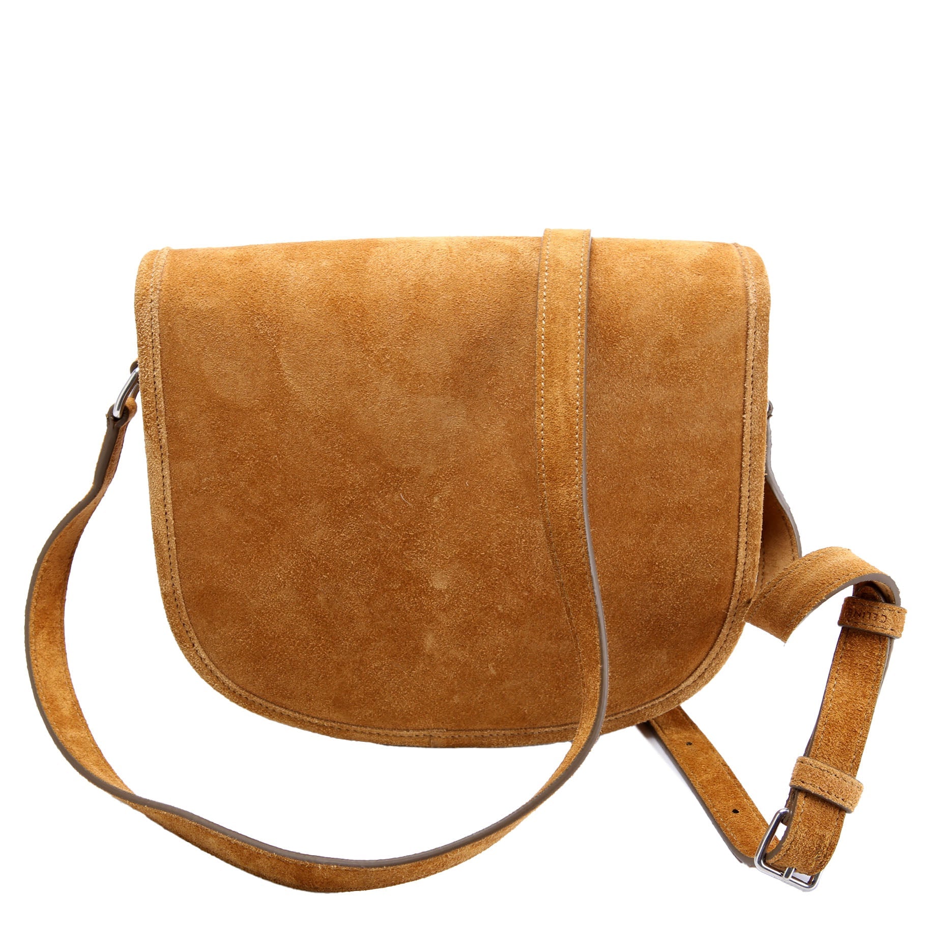Triomphe Suede Messenger Medium Tan