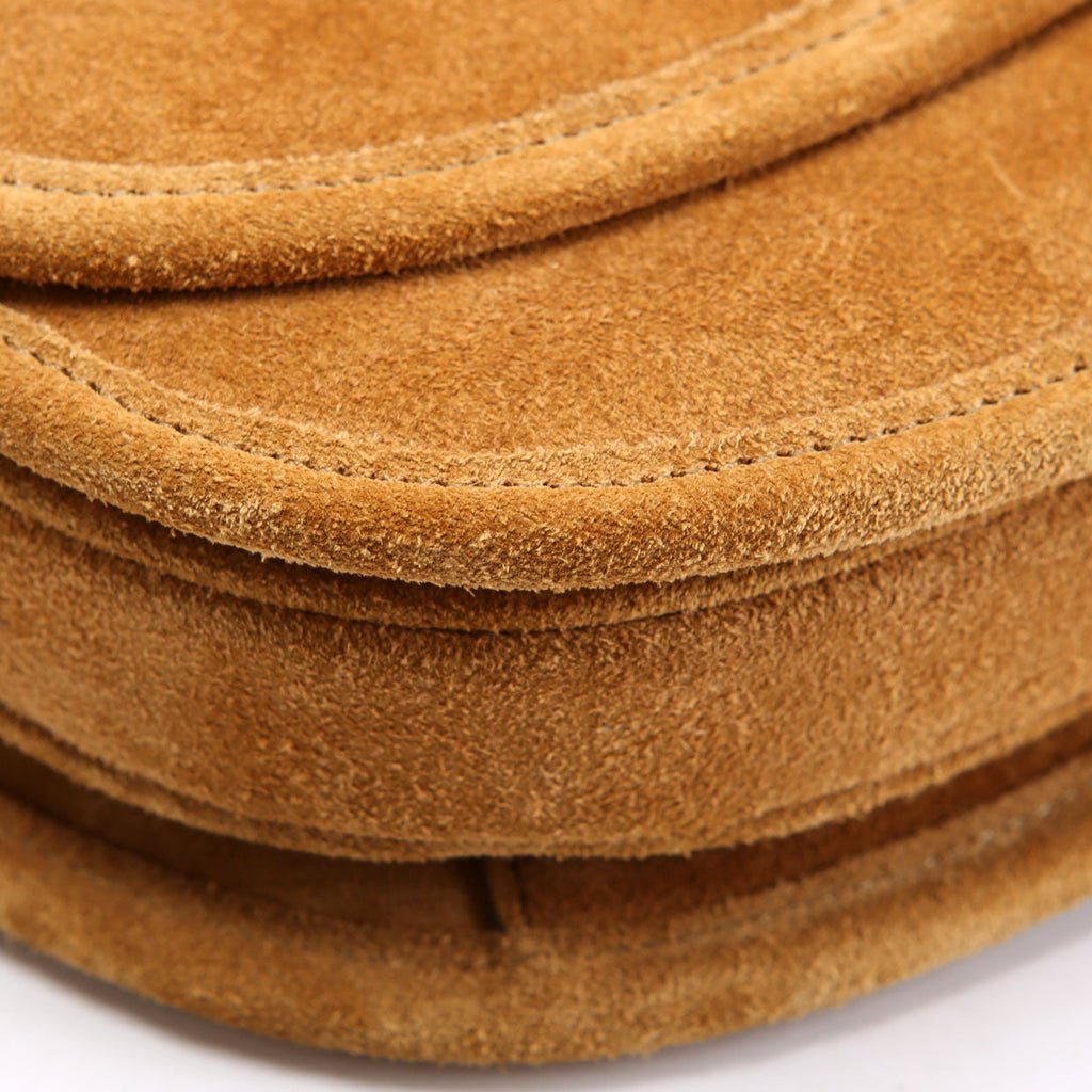 Triomphe Suede Messenger Medium Tan