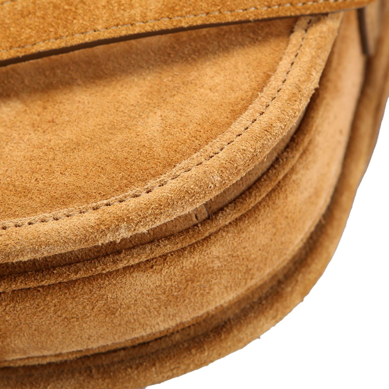Triomphe Suede Messenger Medium Tan