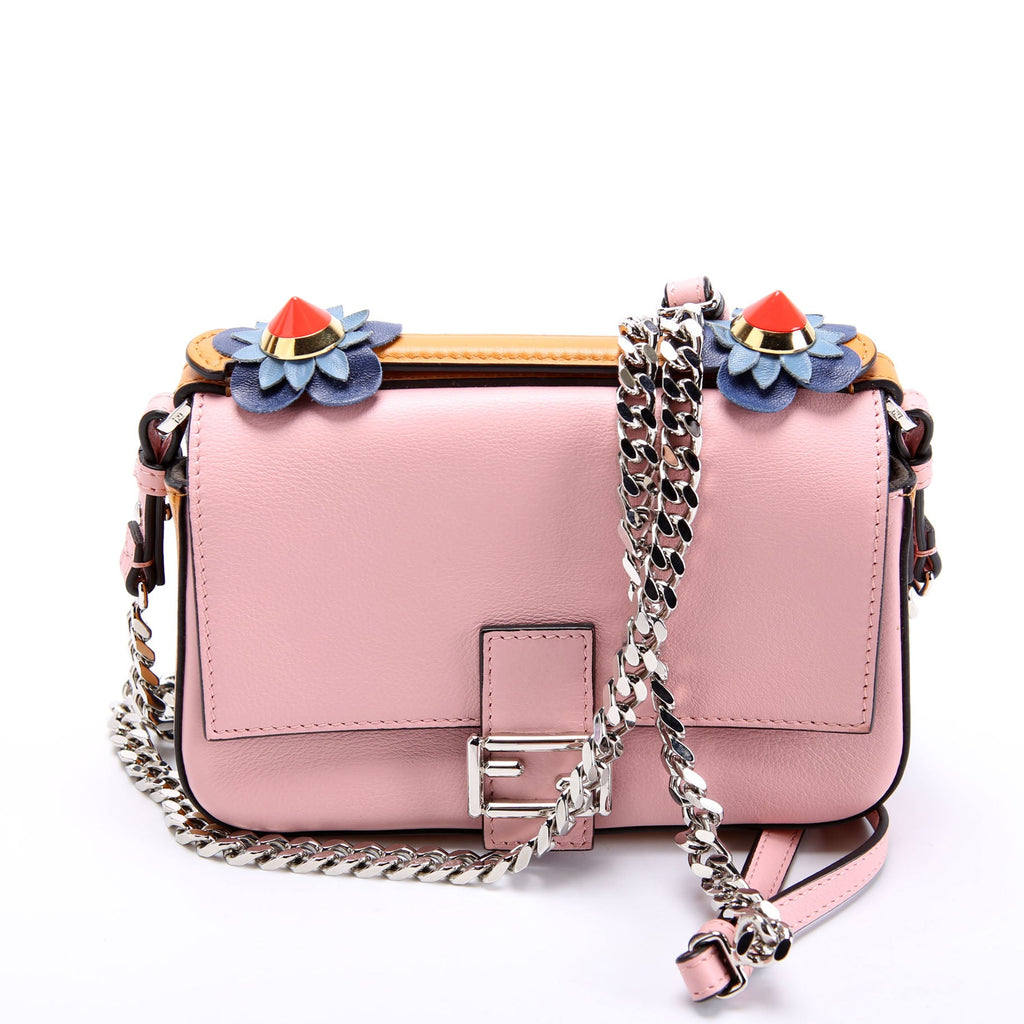 8M0371 Micro Double Baguette Ruffle Leather Navy/Pink