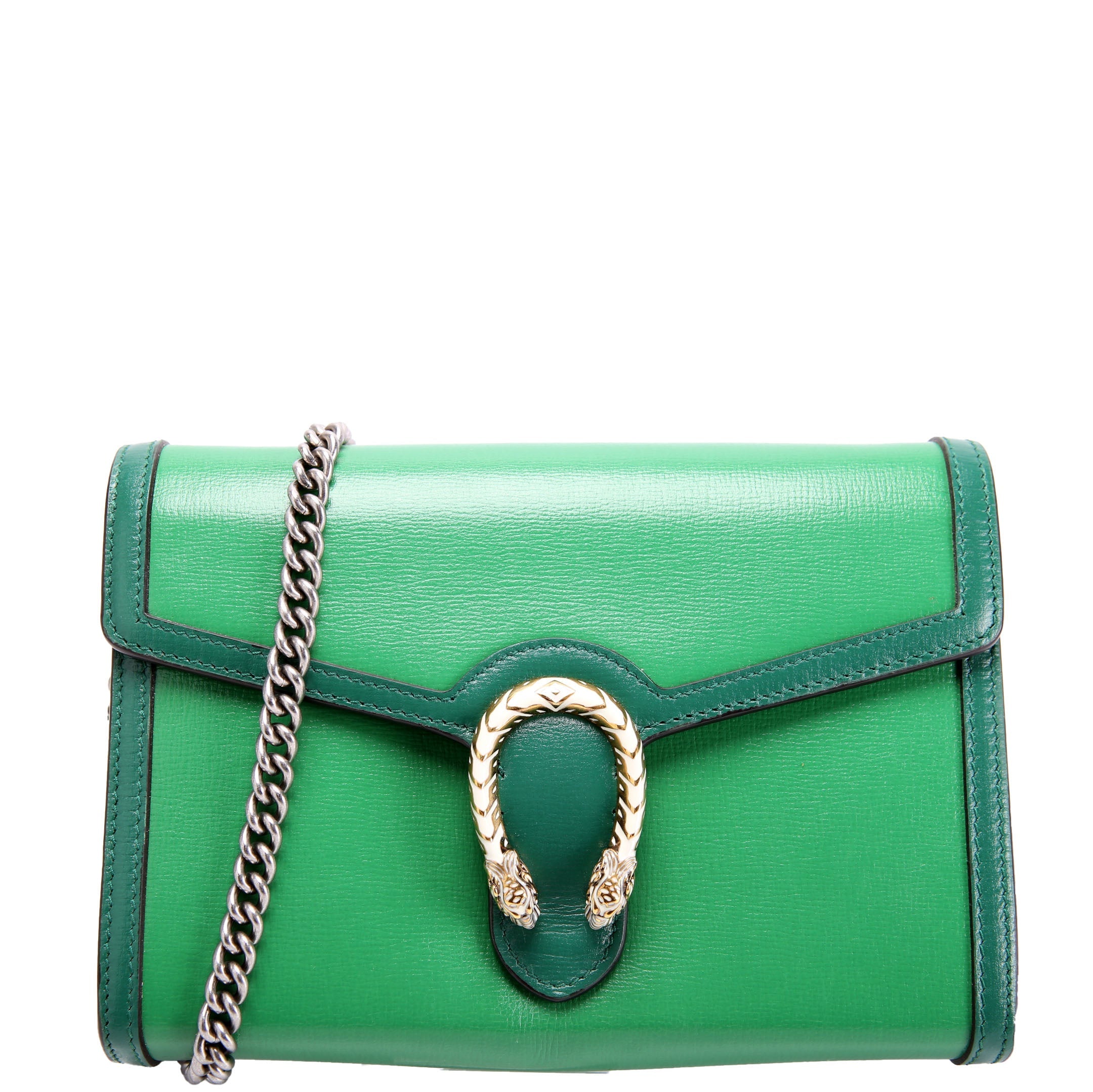 Gucci 401231 Dionysus Enamel Mini Wallet Green