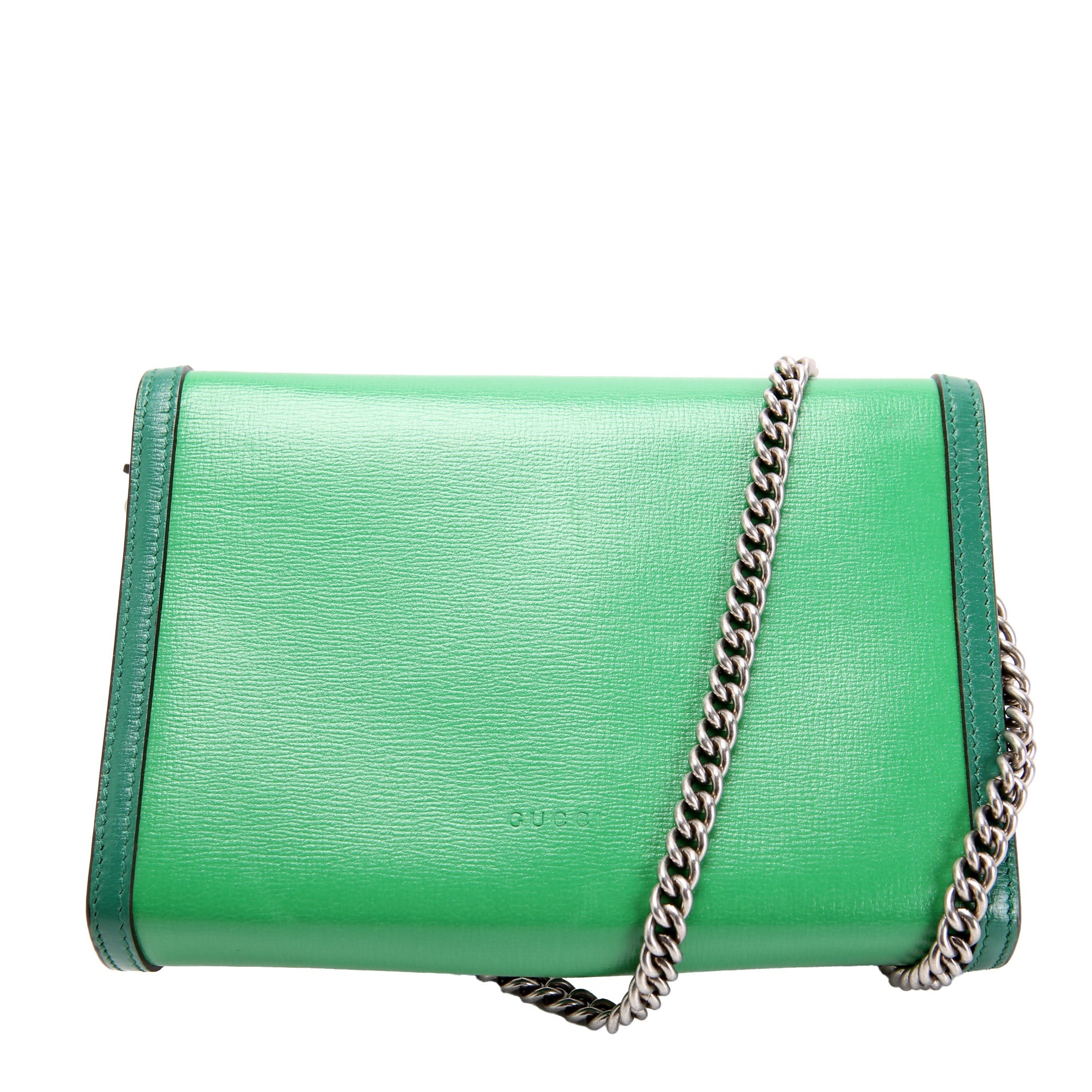 Gucci 401231 Dionysus Enamel Mini Wallet Green