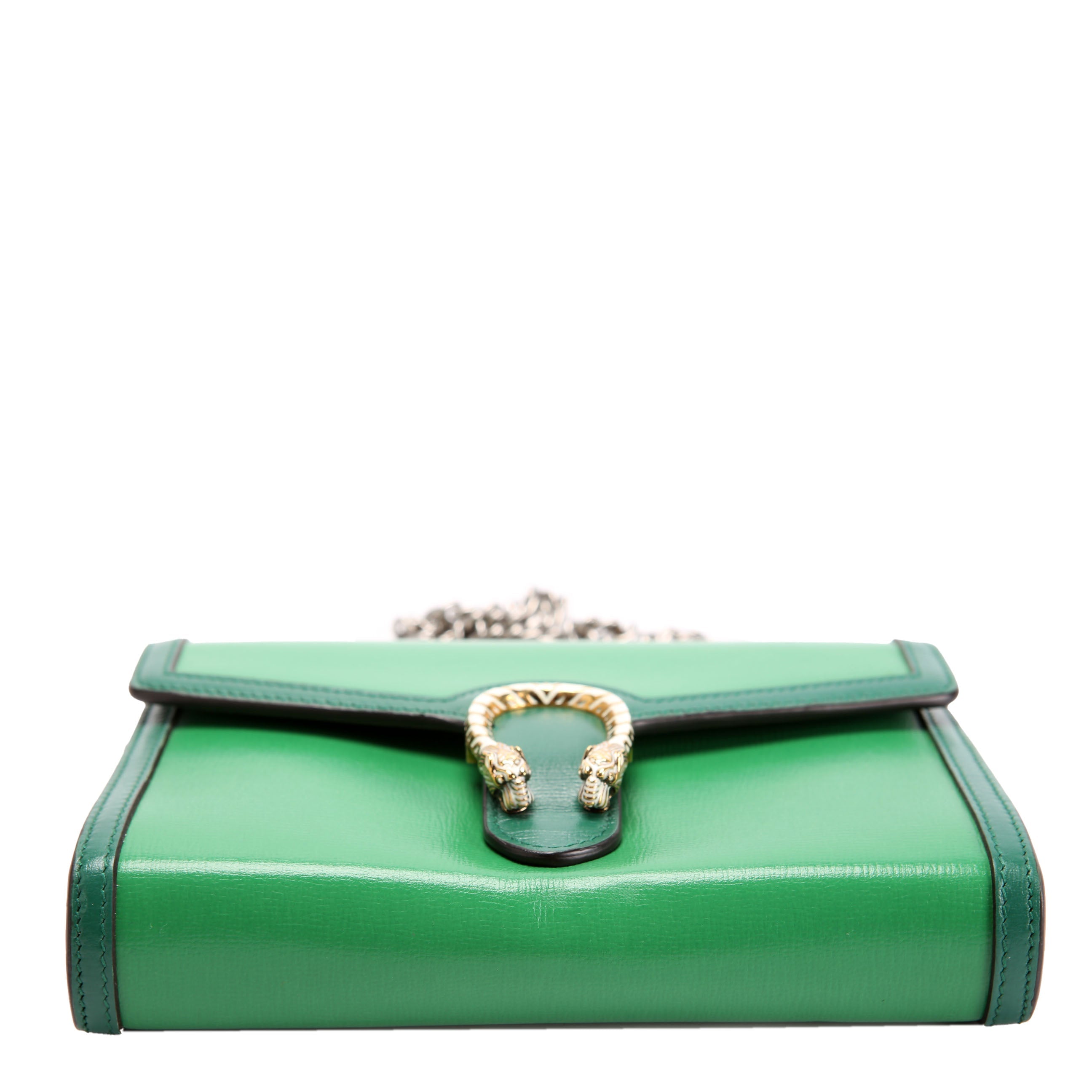 Gucci 401231 Dionysus Enamel Mini Wallet Green