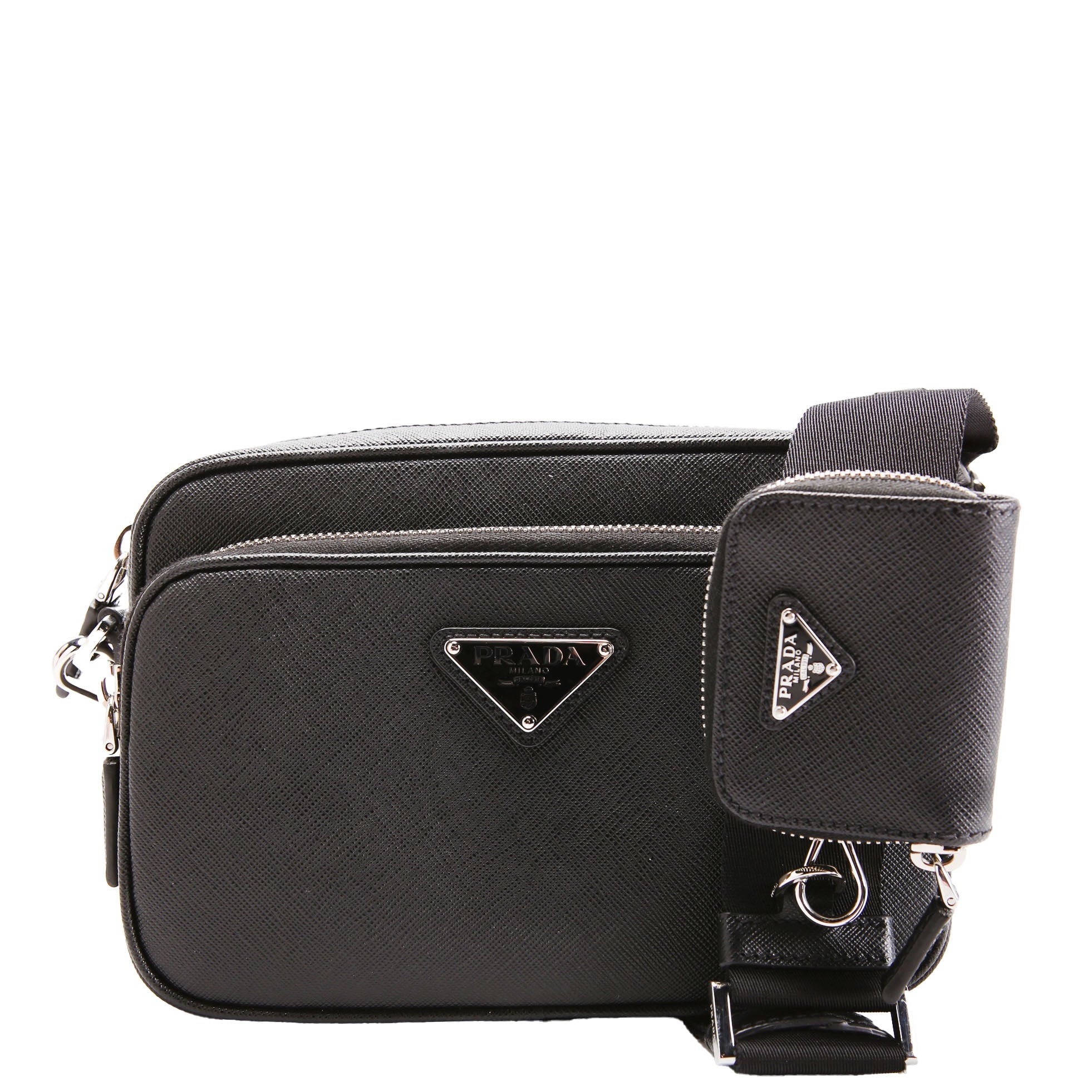 Prada 2VH170 Saffiano Leather Crossbody Black