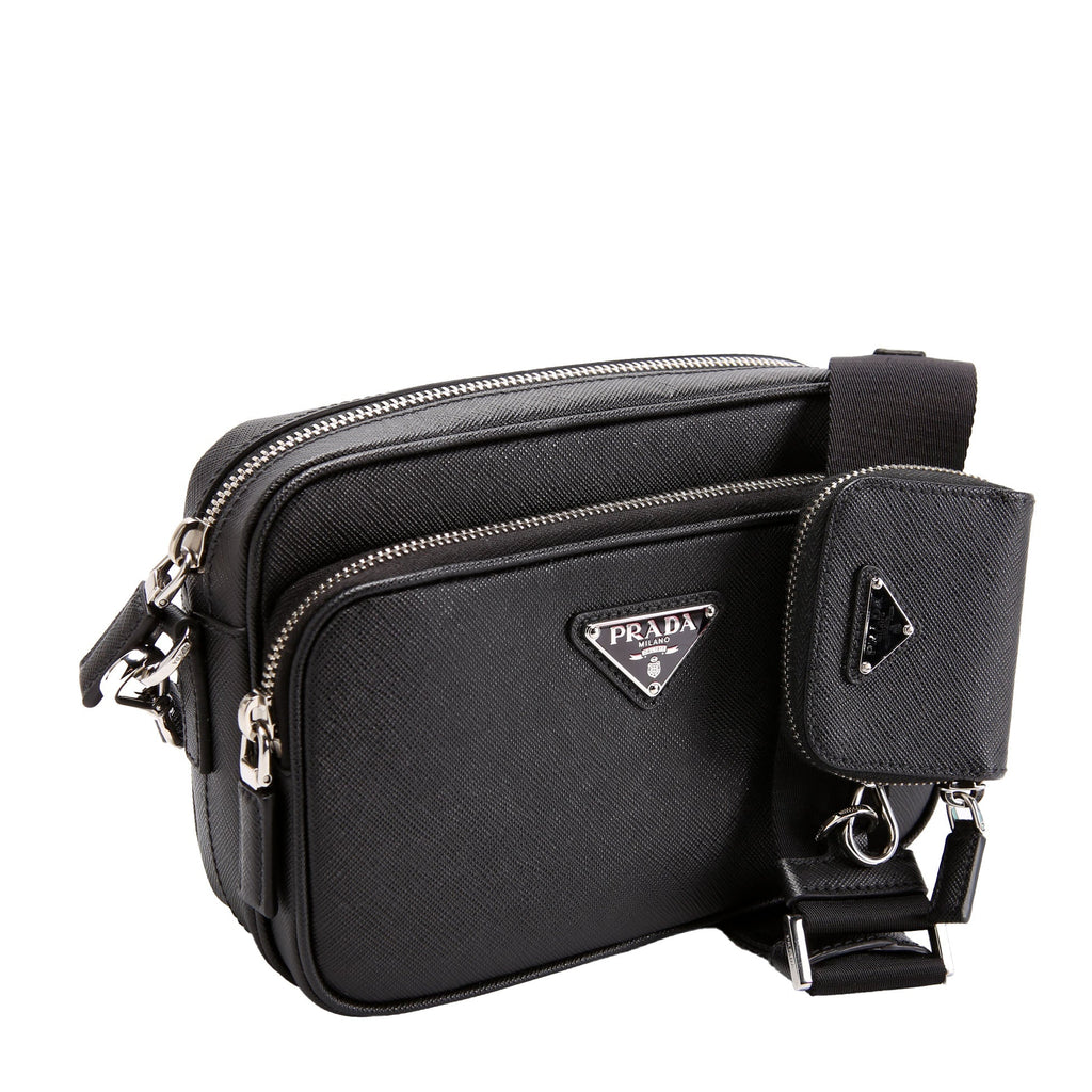Prada 2VH170 Saffiano Leather Crossbody Black