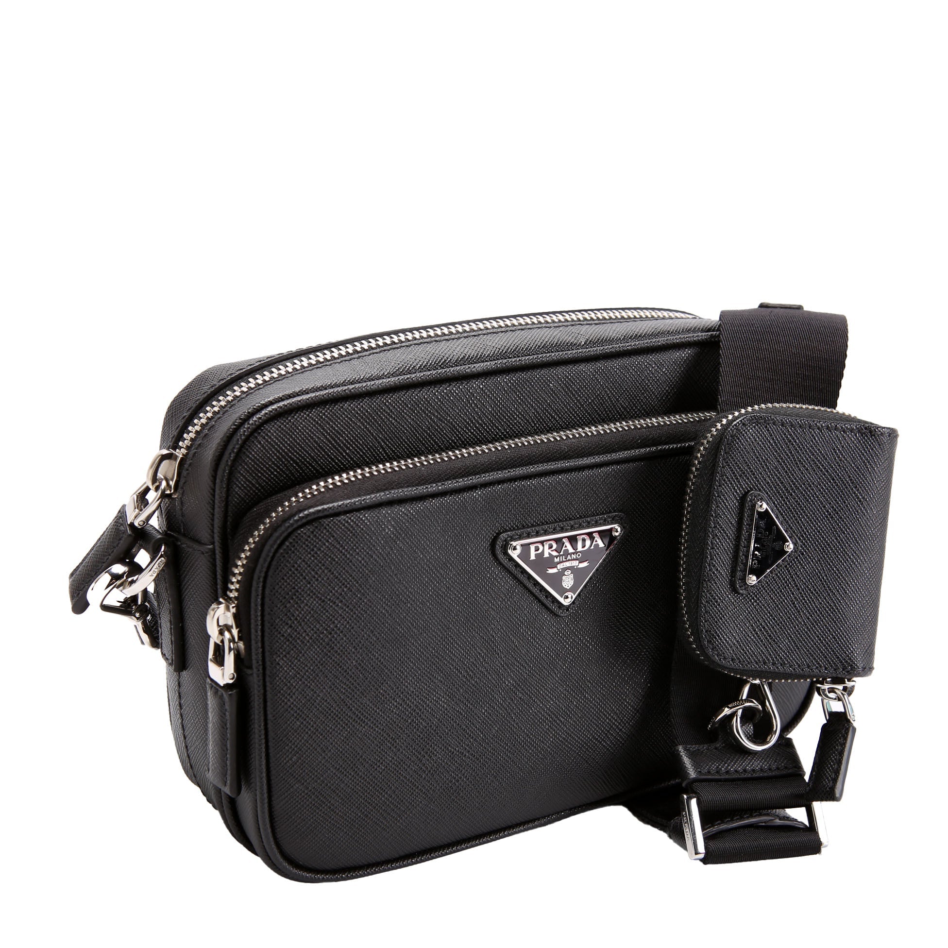 Prada 2VH170 Saffiano Leather Crossbody Black
