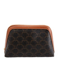 Triomphe Canvas Cosmetic Pouch Medium Brown
